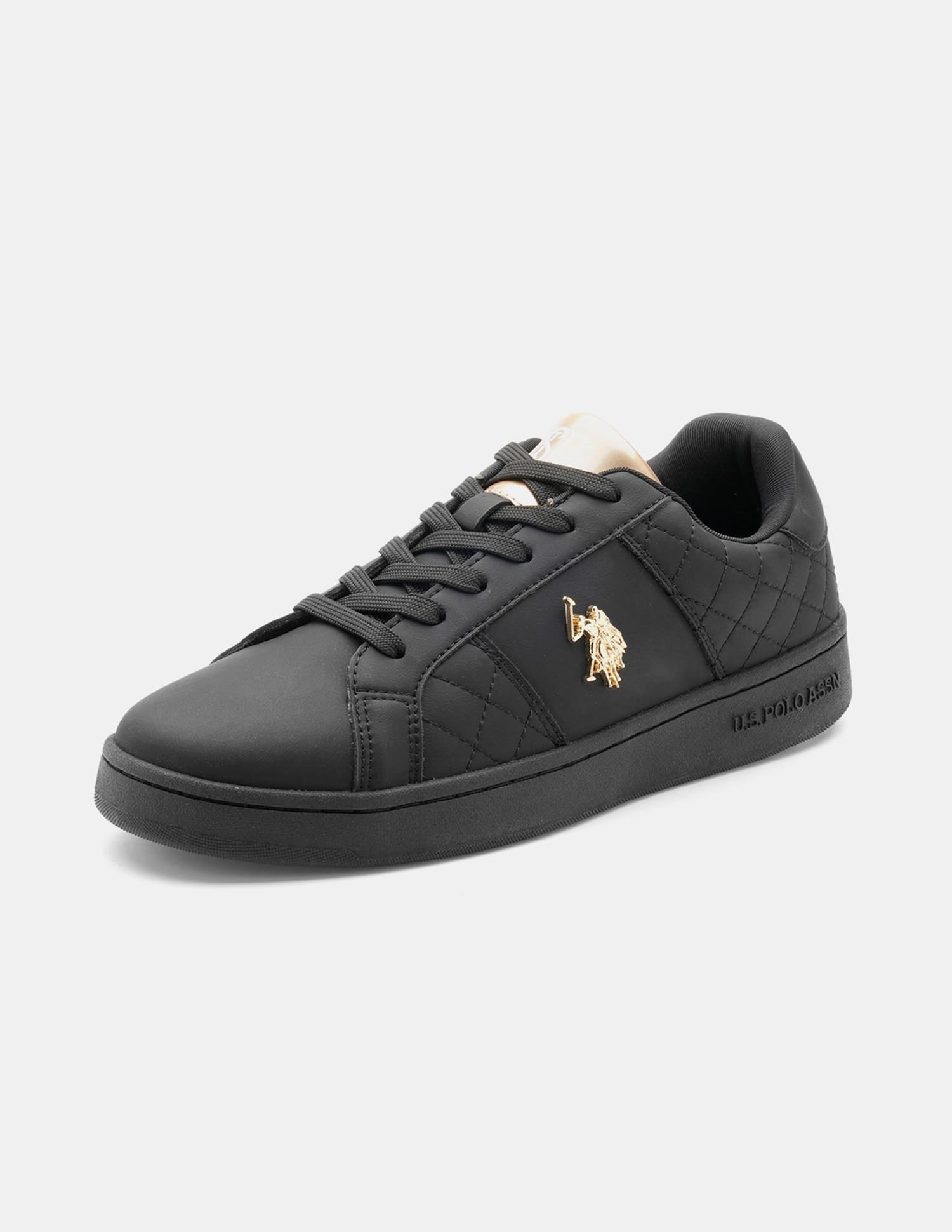 Simone 3.0 Black Quilting Detail Sneakers Shoes Black - U.S. Polo Assn. India | Large