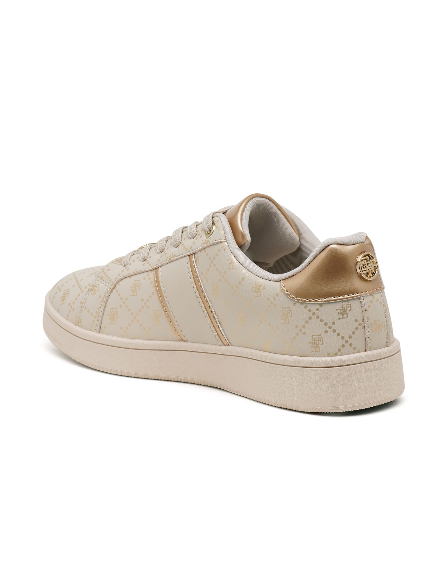 Women Brand Print Harriet Sneakers Beige - U.S. POLO ASSN. | Large