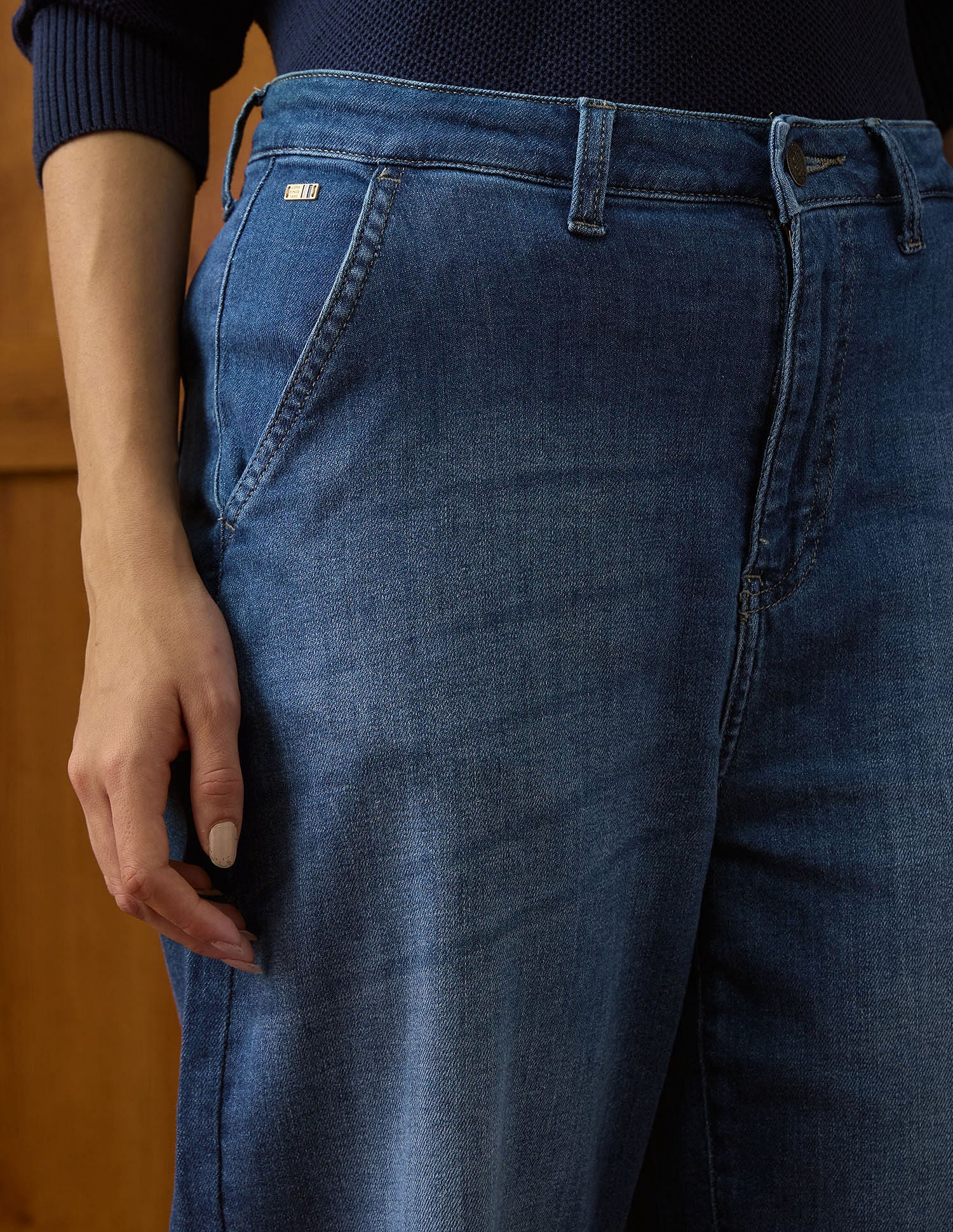 High Rise Wide Leg Jeans Dark Blue - U.S. Polo Assn. India | Large