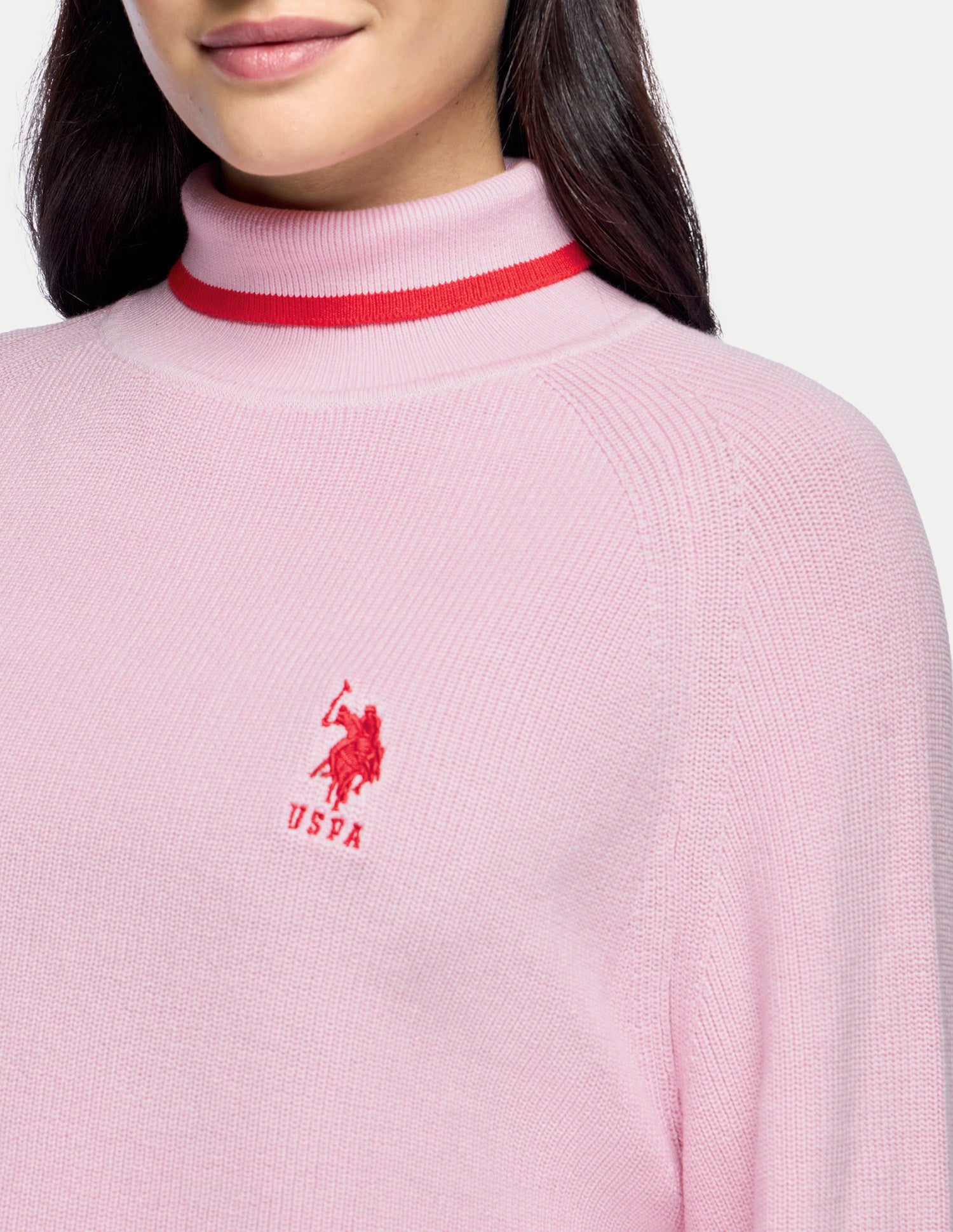 Solid Relaxed Fit Sweater Light Pink - U.S. Polo Assn. India | Large