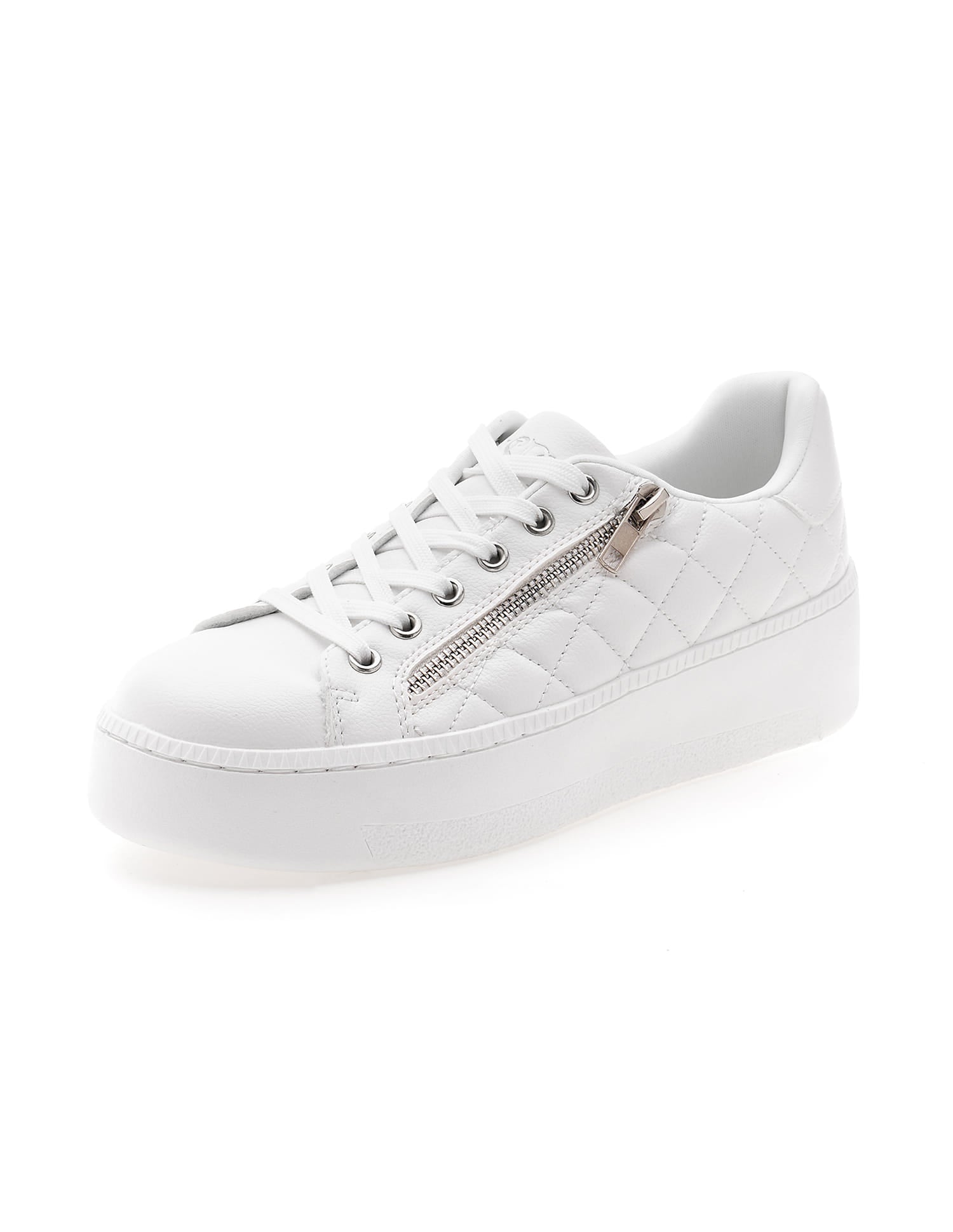 Gabriella White Quilting Detail Sneakers Shoes White - U.S. Polo Assn. India | Large