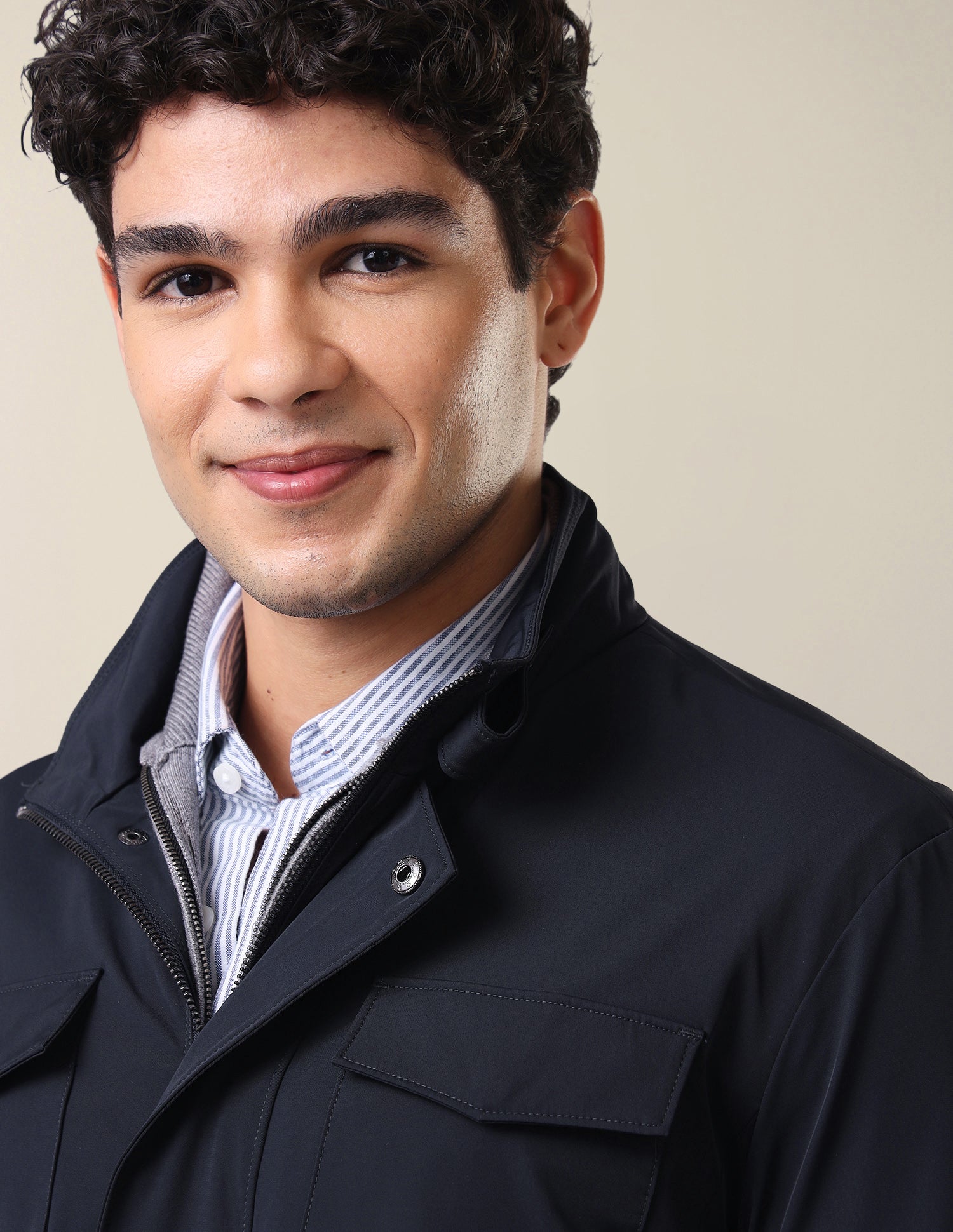 Solid Regular Fit Jacket Navy - U.S. Polo Assn. India | Large
