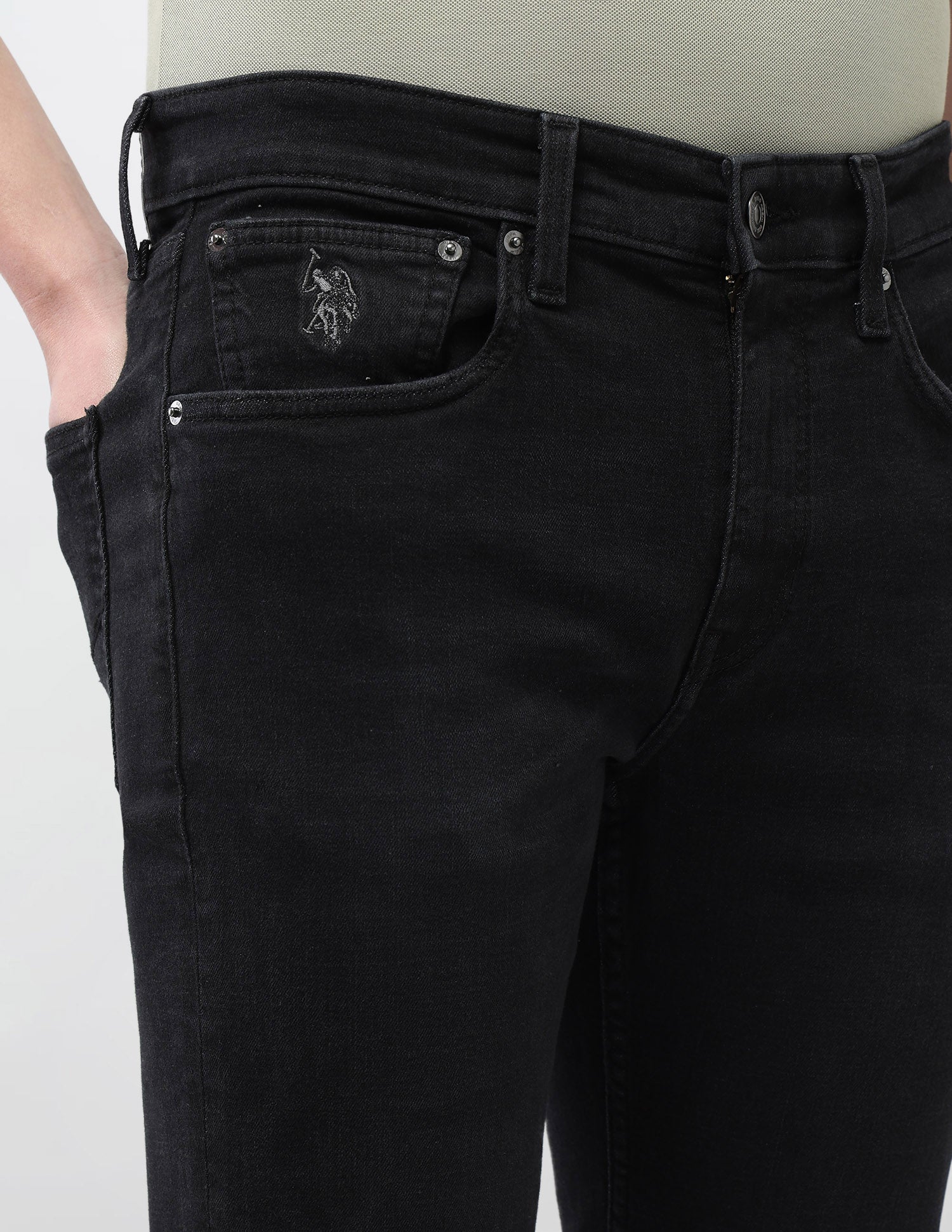 Harold Slim Straight Fit Jeans Black - U.S. Polo Assn. India | Large