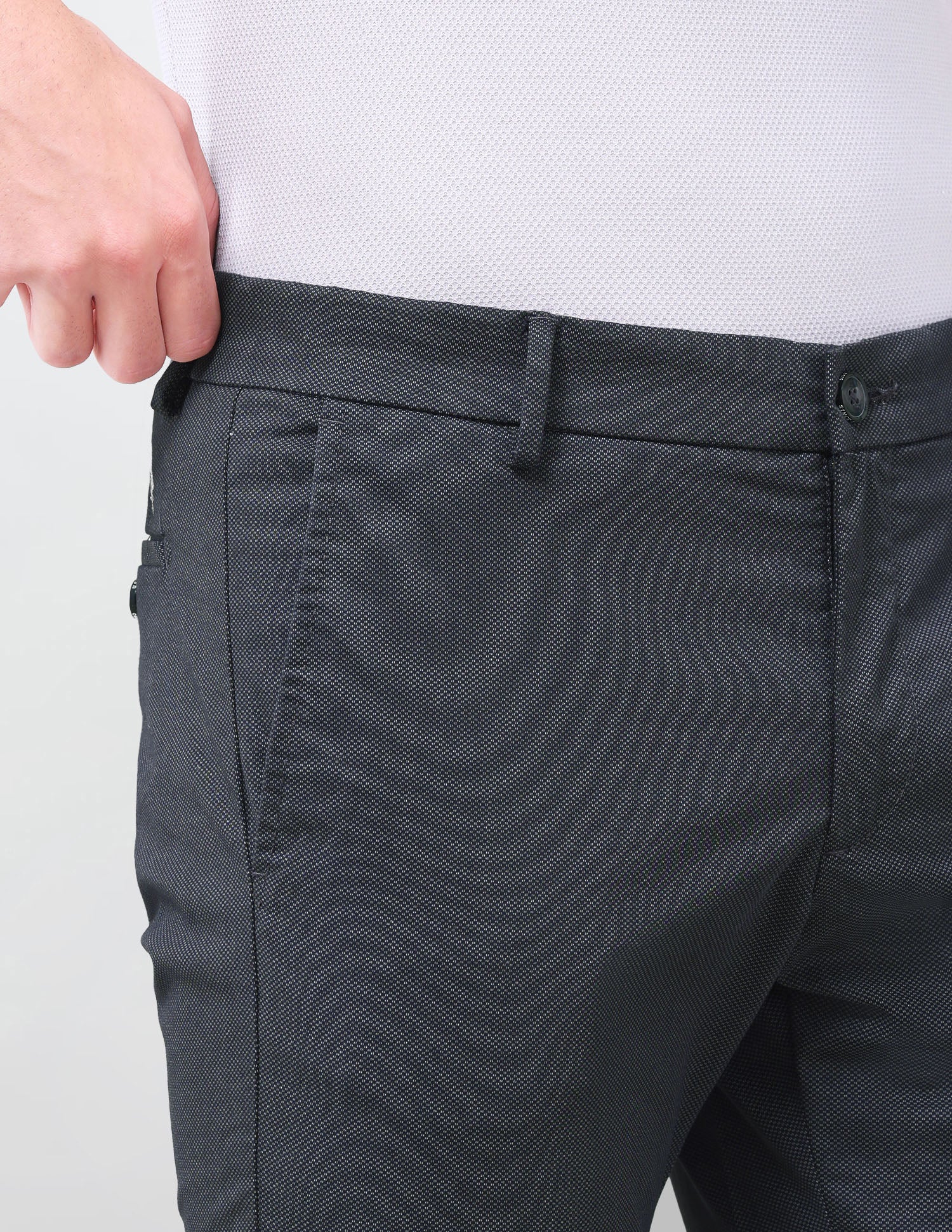 Satin Denver Slim Fit Trousers Charcoal - U.S. Polo Assn. India | Large