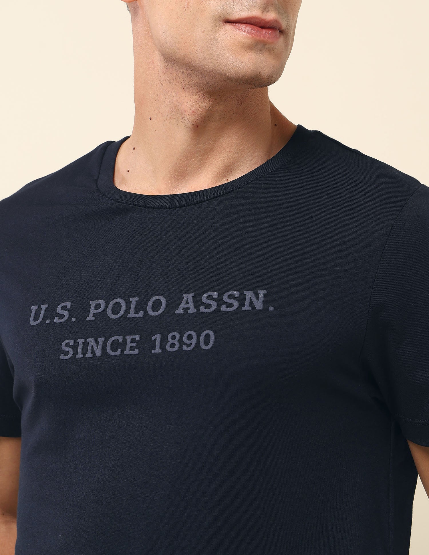 Brand Embossed Slim Fit T- Shirt Navy - U.S. Polo Assn. India | Large