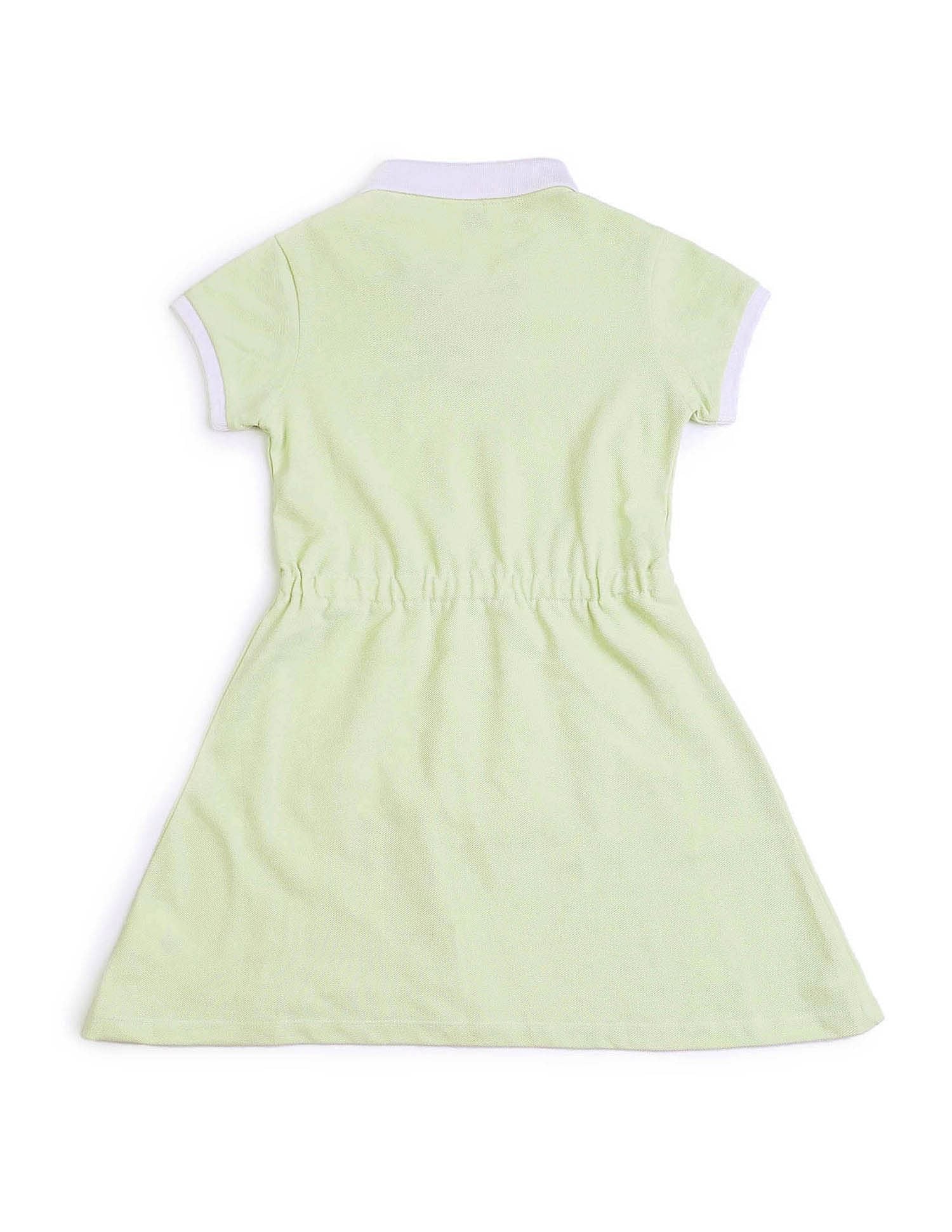 Girls Solid Skater Dress Light Green - U.S. POLO ASSN. | Large