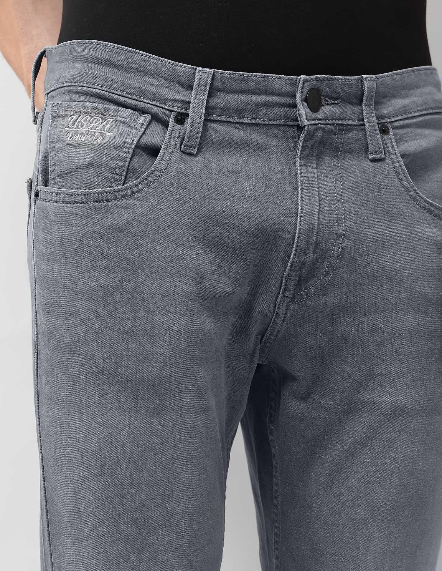 Henry Tapered Fit Whiskered Jeans Mid Grey - U.S. POLO ASSN. | Large