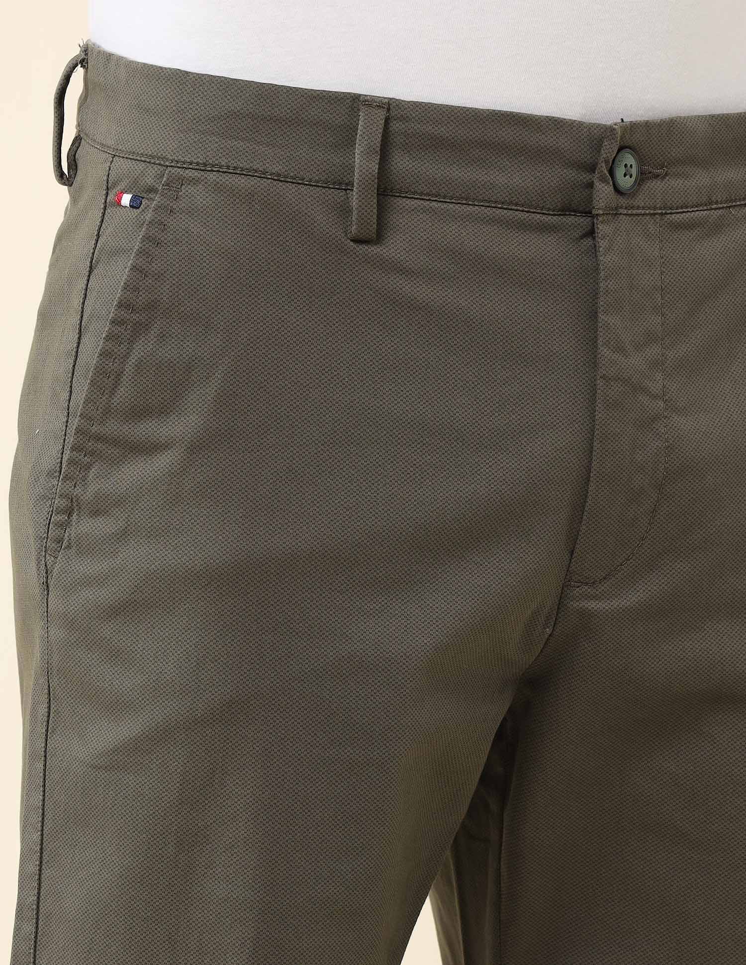 Solid Riley Fit Straight Fit Trousers Olive - U.S. Polo Assn. India | Large
