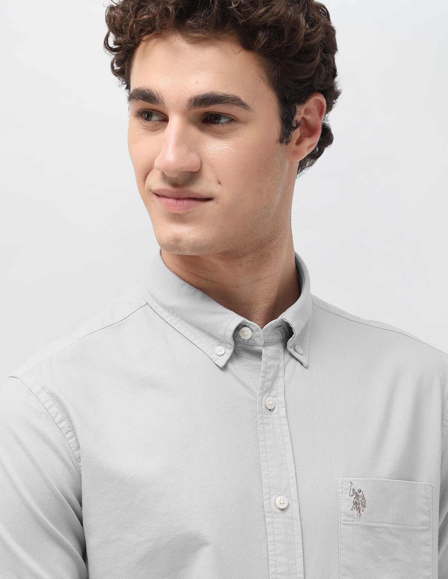 Tailored Fit Oxford Shirt Dark Grey - U.S. Polo Assn. India | Large