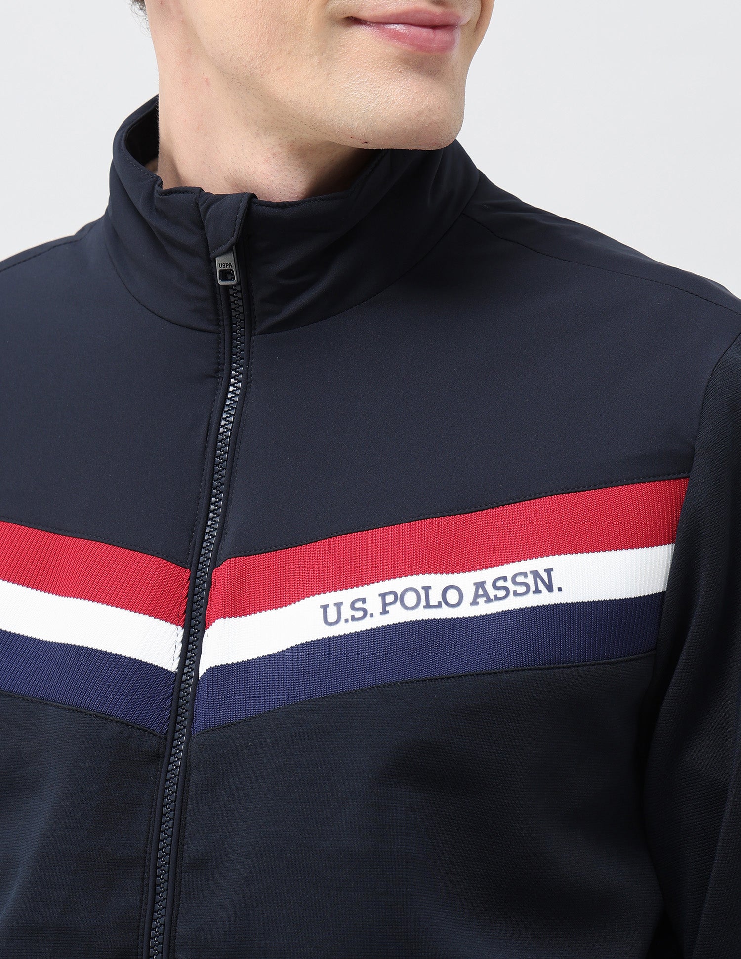 Horizontal Stripes Regular Fit Casual Jacket Navy - U.S. POLO ASSN. | Large