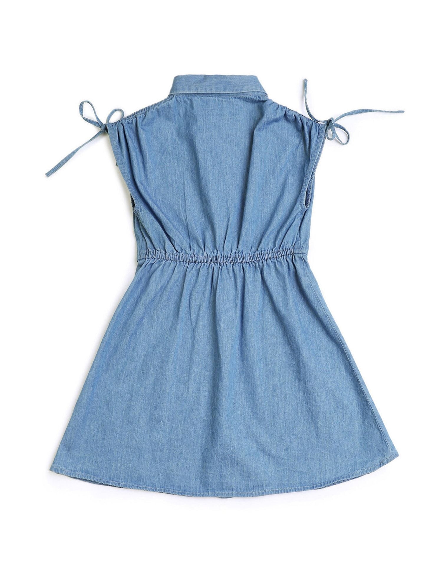 Girls Denim Fit And Flare Dress Blue - U.S. POLO ASSN. | Large