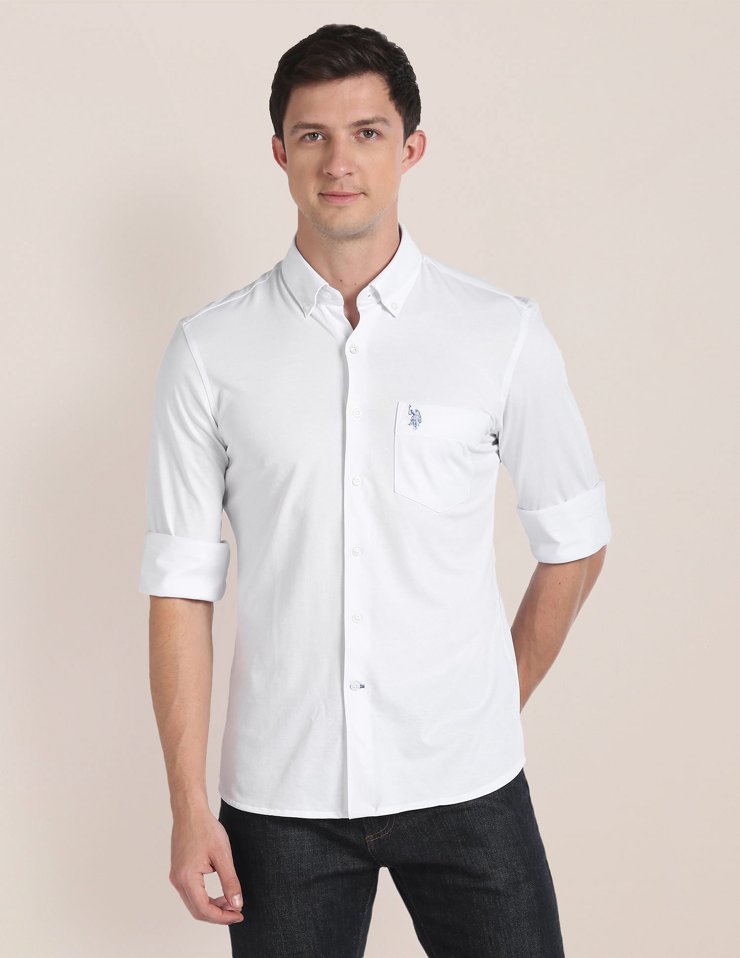 Solid Button Down Collar Shirt – U.S. Polo Assn. India