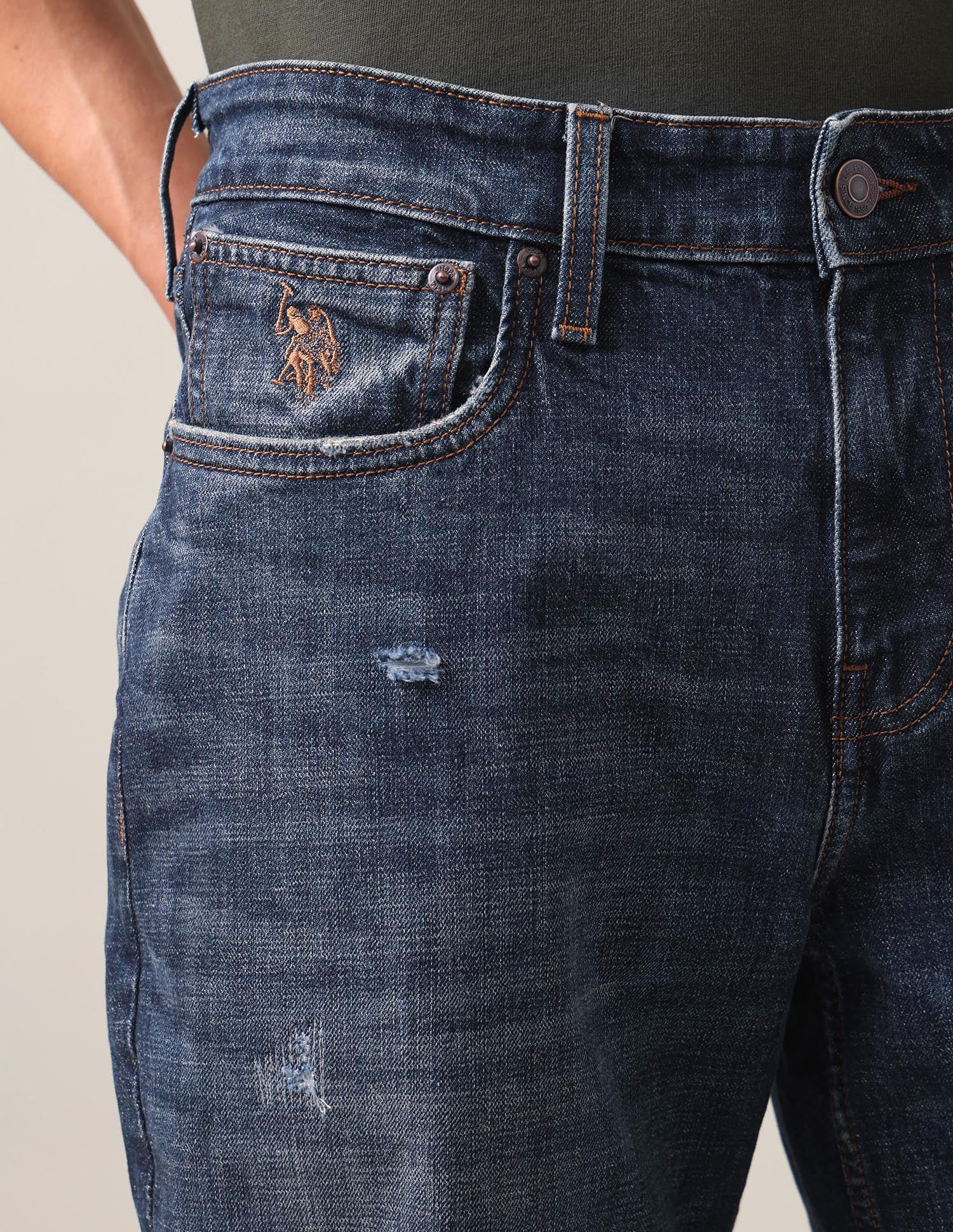 Shawn Relaxed Fit Blue Jeans Dark Blue - U.S. Polo Assn. India | Large