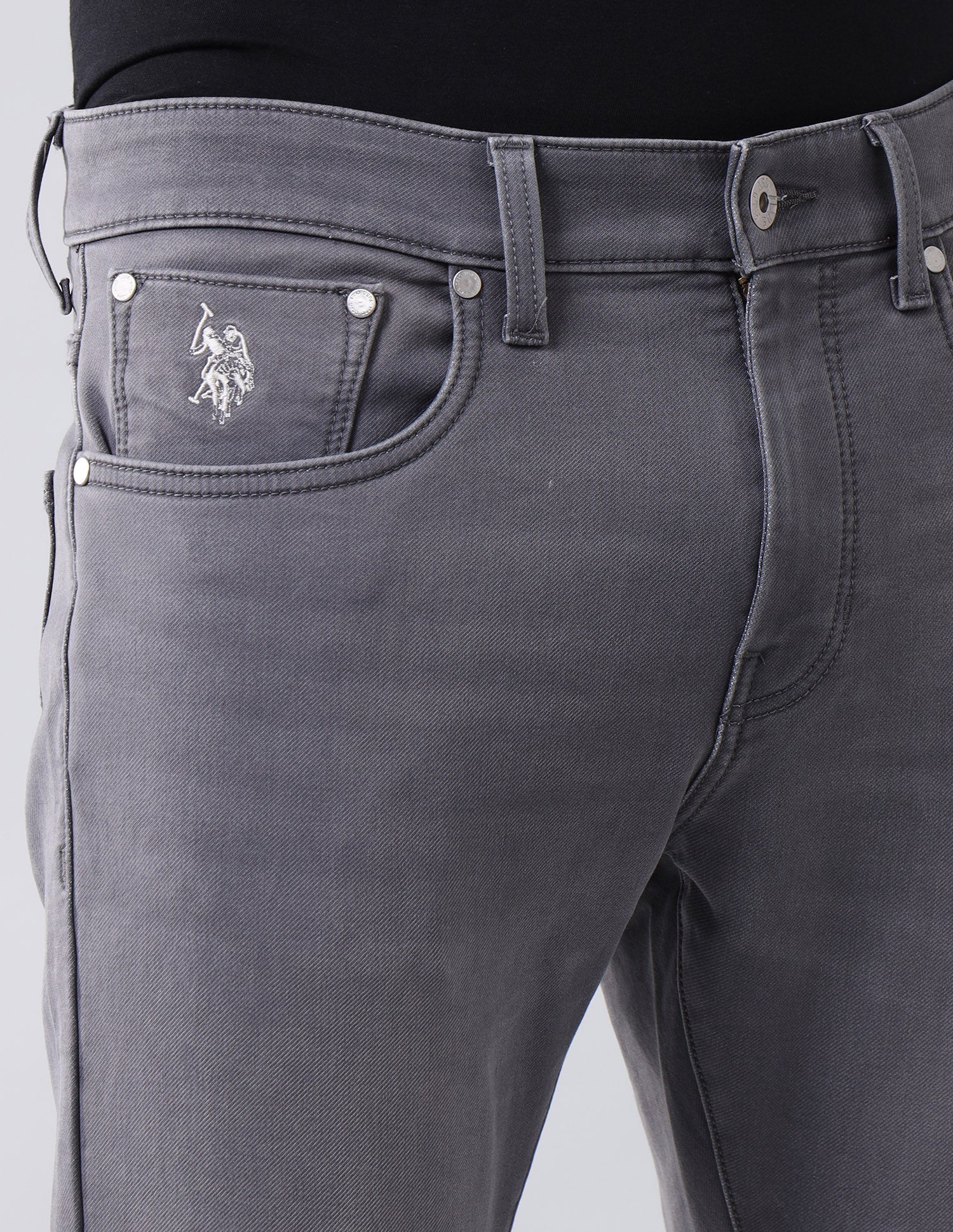 Henry Tapered Cropped Fit Grey Jeans Grey - U.S. Polo Assn. India | Large