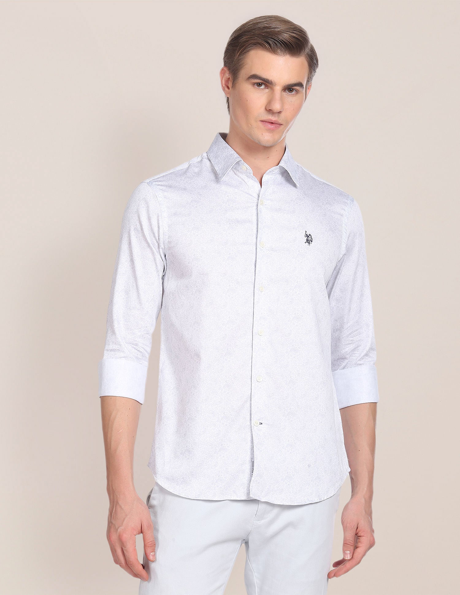 Spread Collar Paisley Print Shirt Grey - U.S. Polo Assn. India | Large