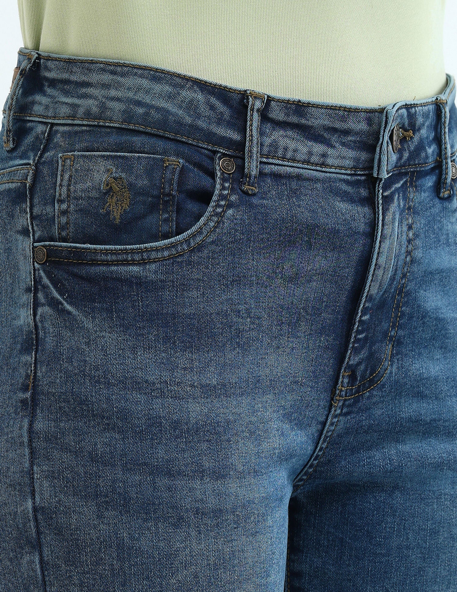 Mid Rise Skinny Bootcut Jeans Blue - U.S. Polo Assn. India | Large