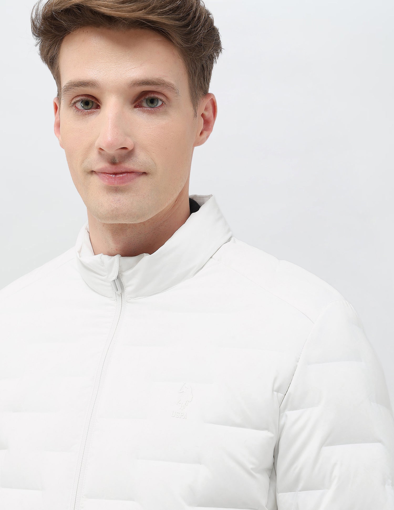 Mock Collar Regular Fit Smartheat Jacket White - U.S. POLO ASSN. | Large