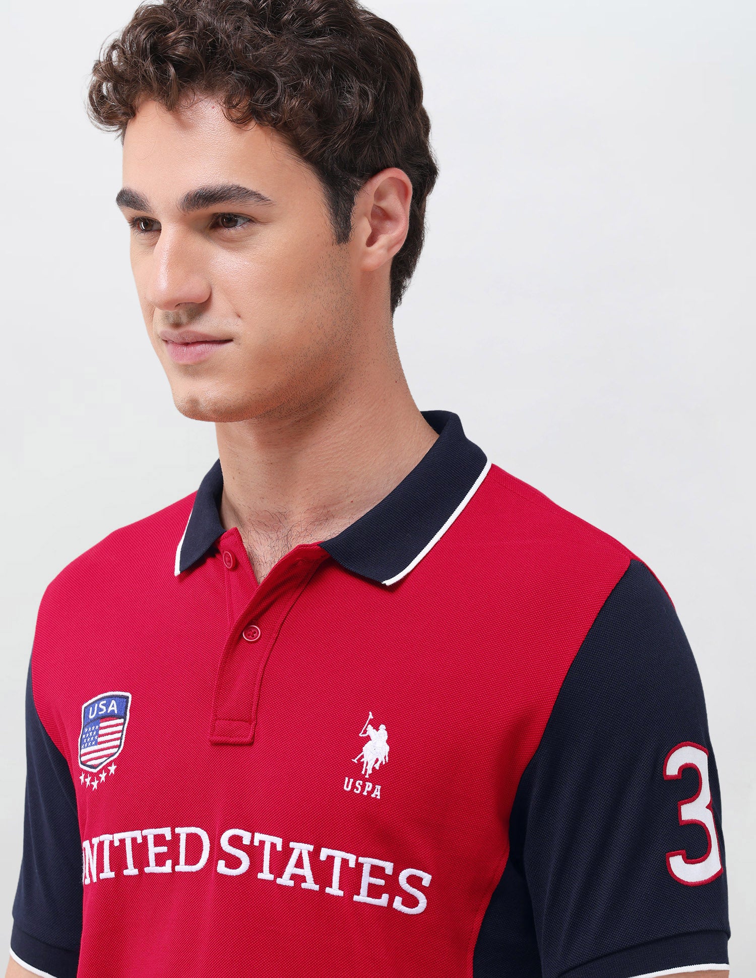 Colourblocked Slim Fit Polo Shirt Red - U.S. Polo Assn. India | Large