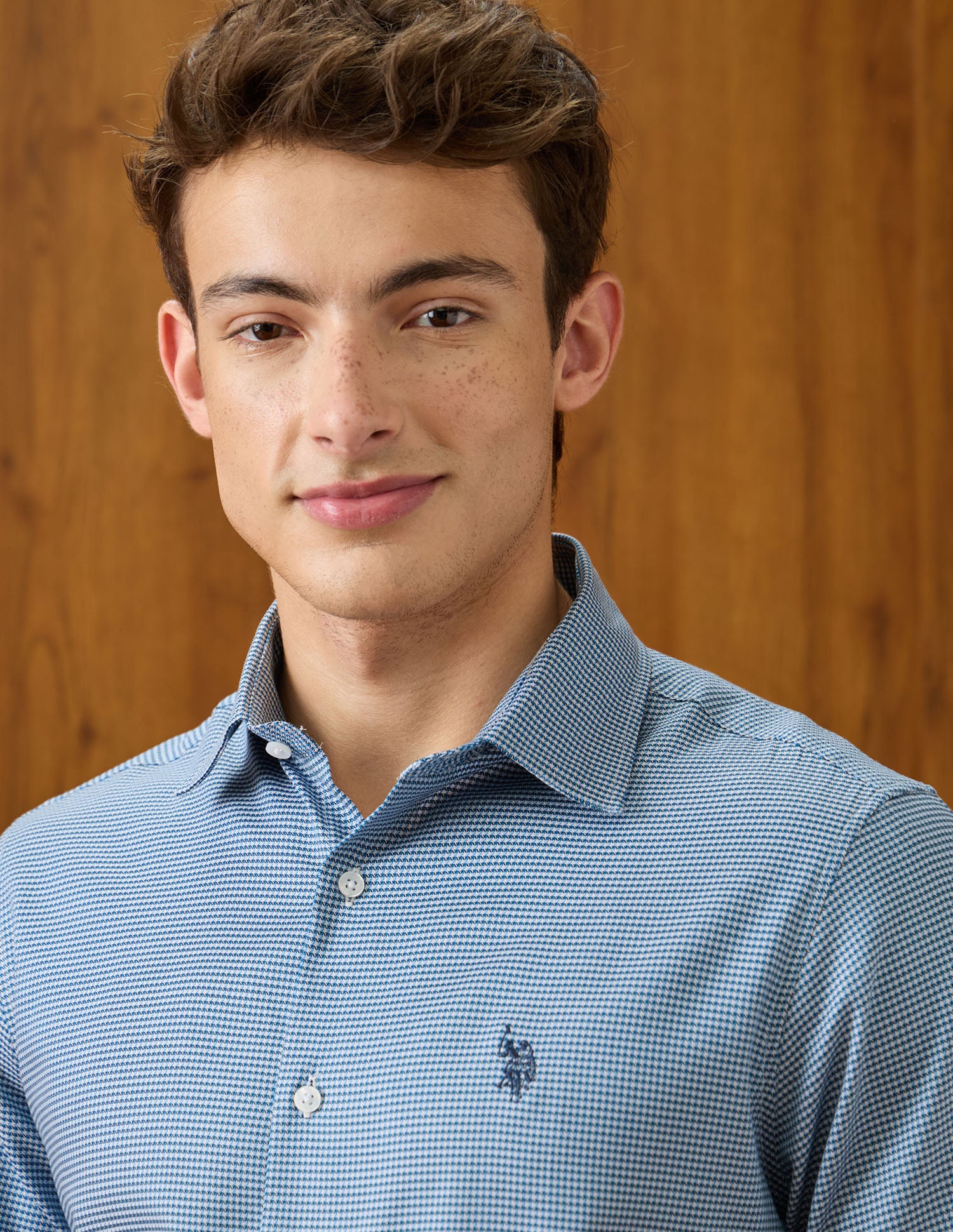 Textured Twill Shirt Blue - U.S. Polo Assn. India | Large