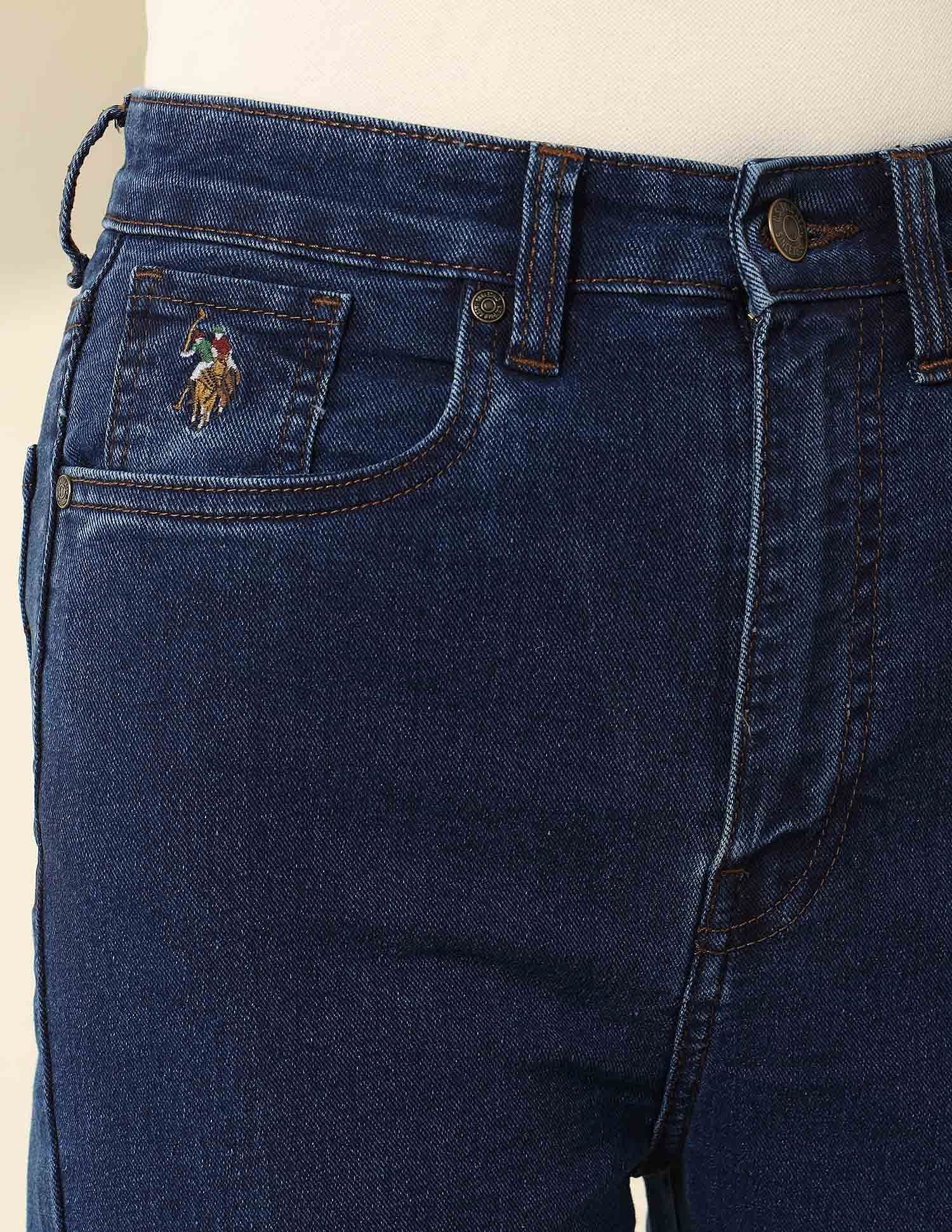 Ultra-High Rise Bootcut Jeans Dark Blue - U.S. POLO ASSN. | Large