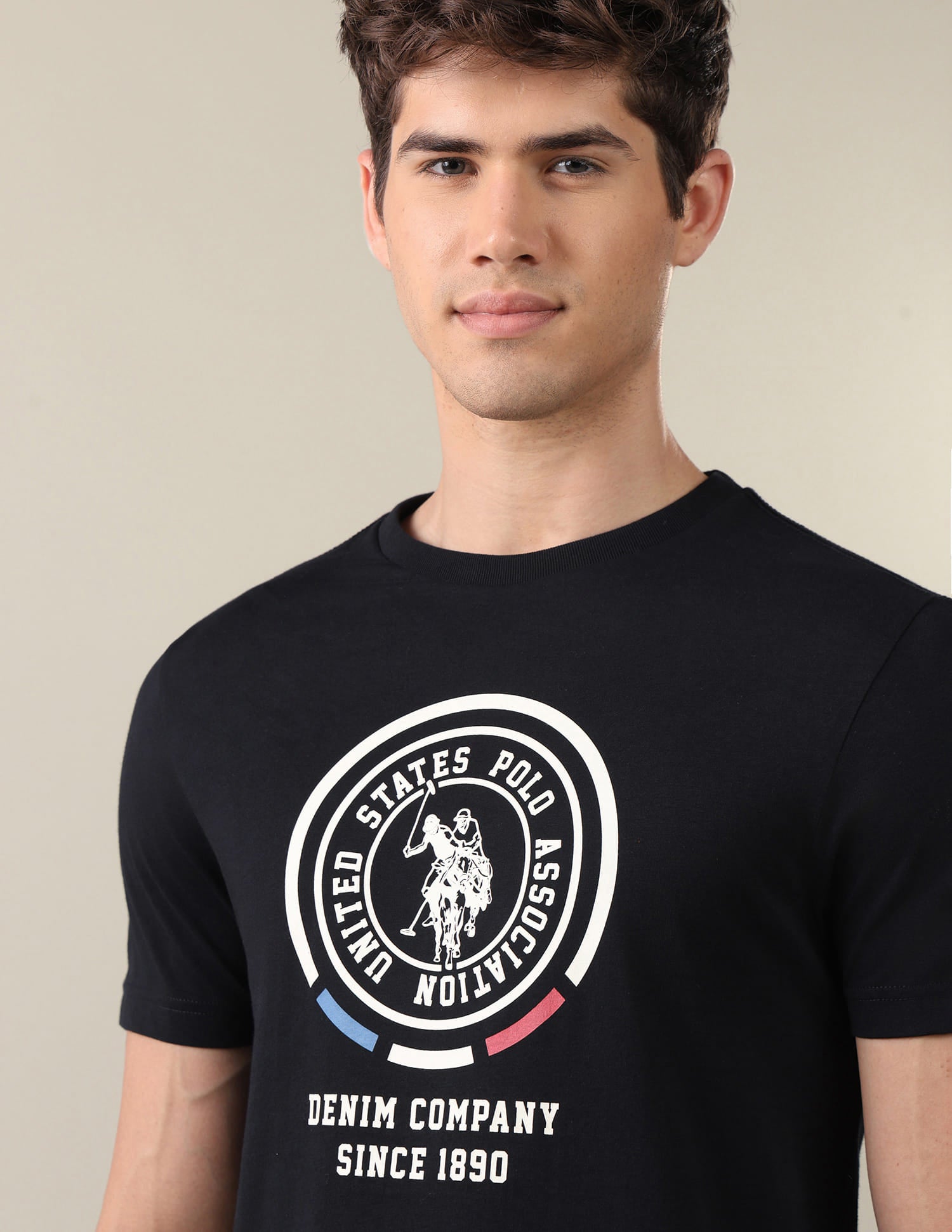 Graphic Brand Printed Regular Fit T-Shirt Blue - U.S. Polo Assn. India | Large