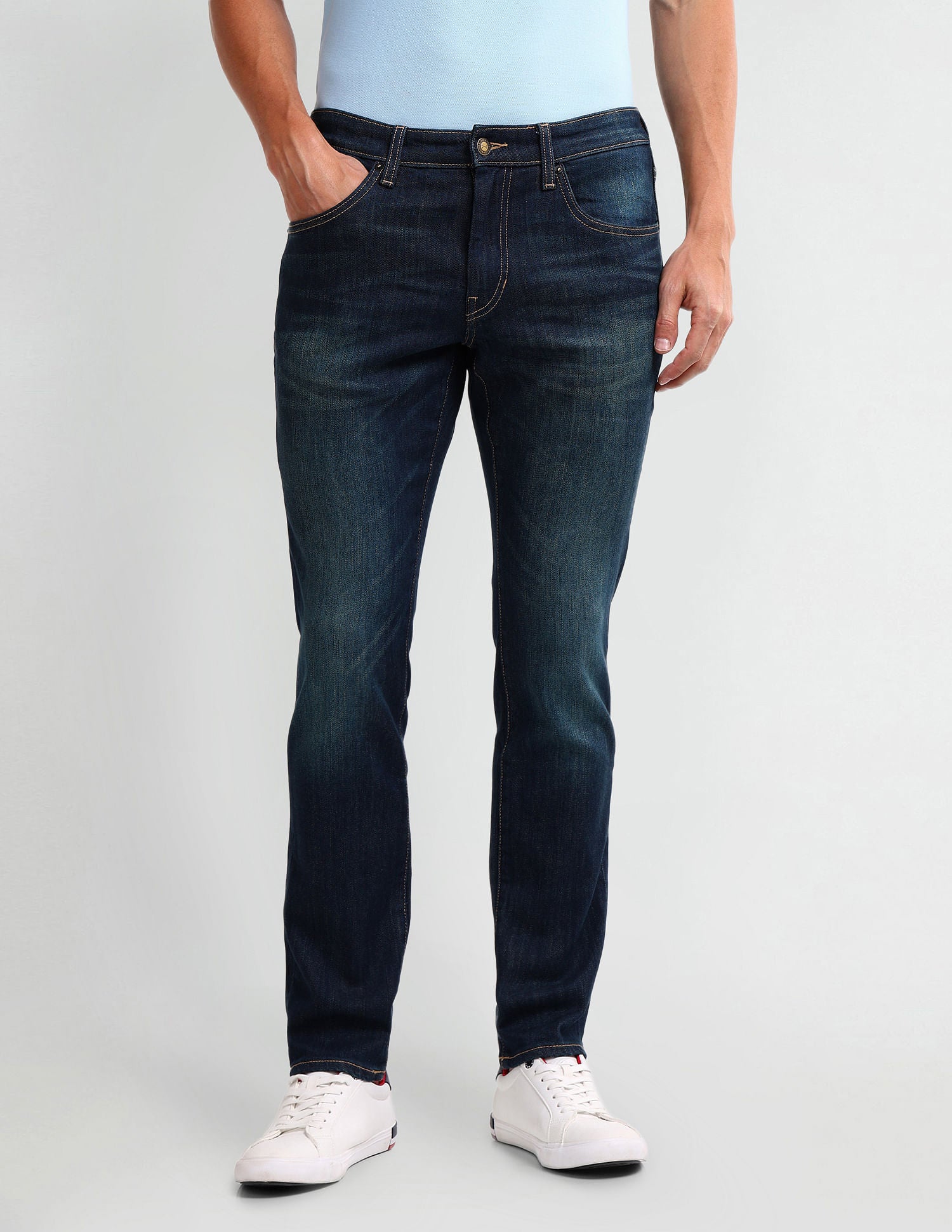 Brandon Slim Tapered Blue Jeans Blue - U.S. Polo Assn. India | Large