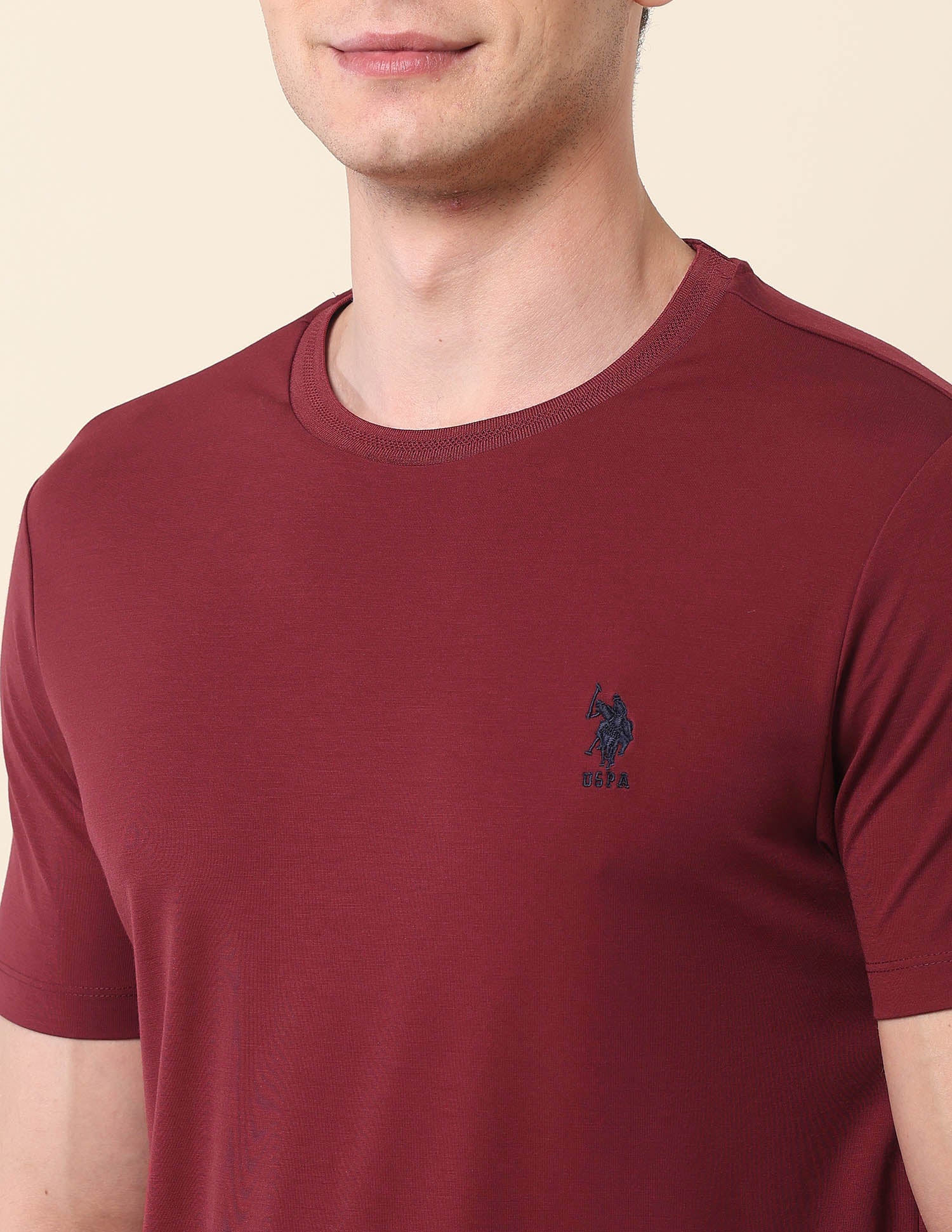 Slim Fit Classic T-Shirt Maroon - U.S. Polo Assn. India | Large