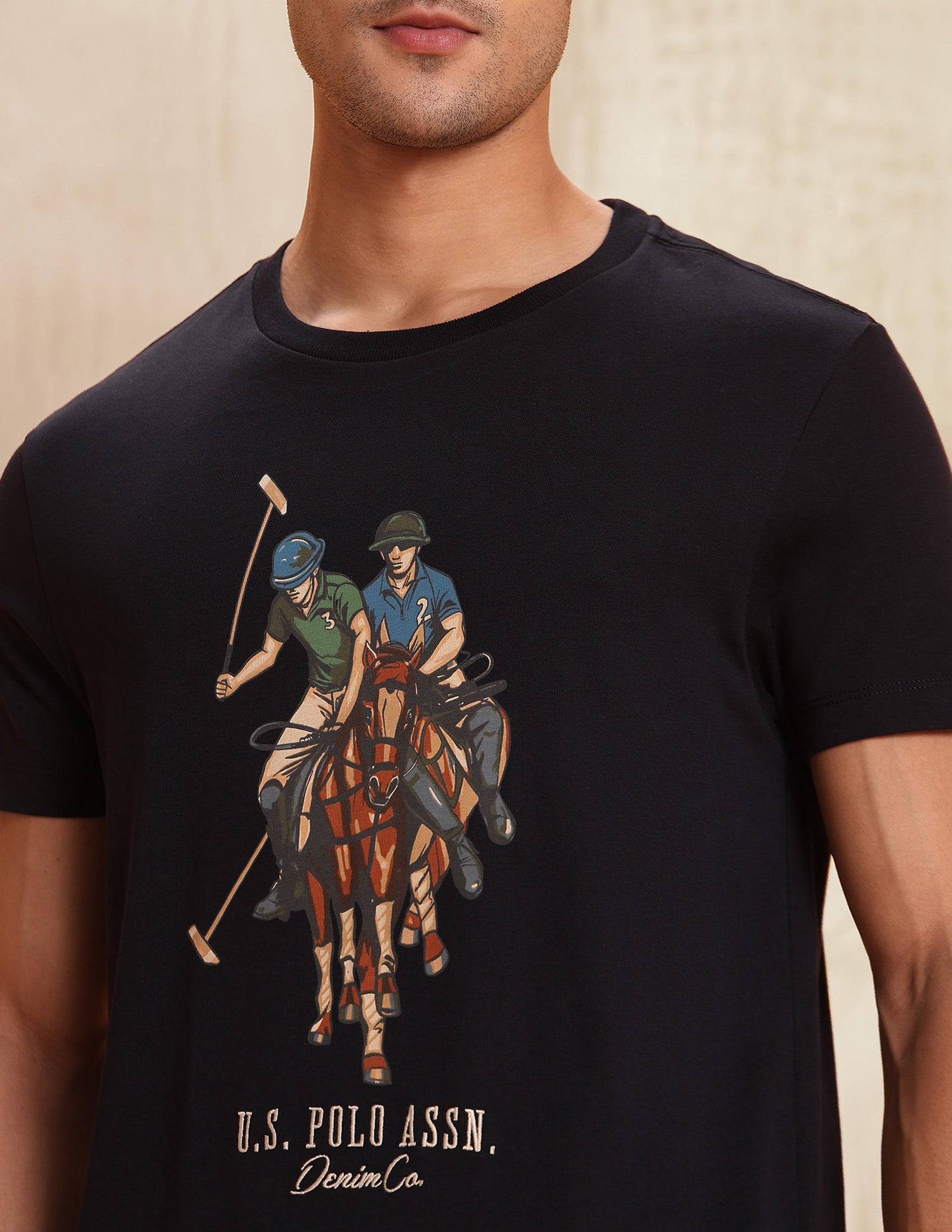 Graphic Brand Printed Muscle Fit T-Shirt Navy - U.S. POLO ASSN. | Large