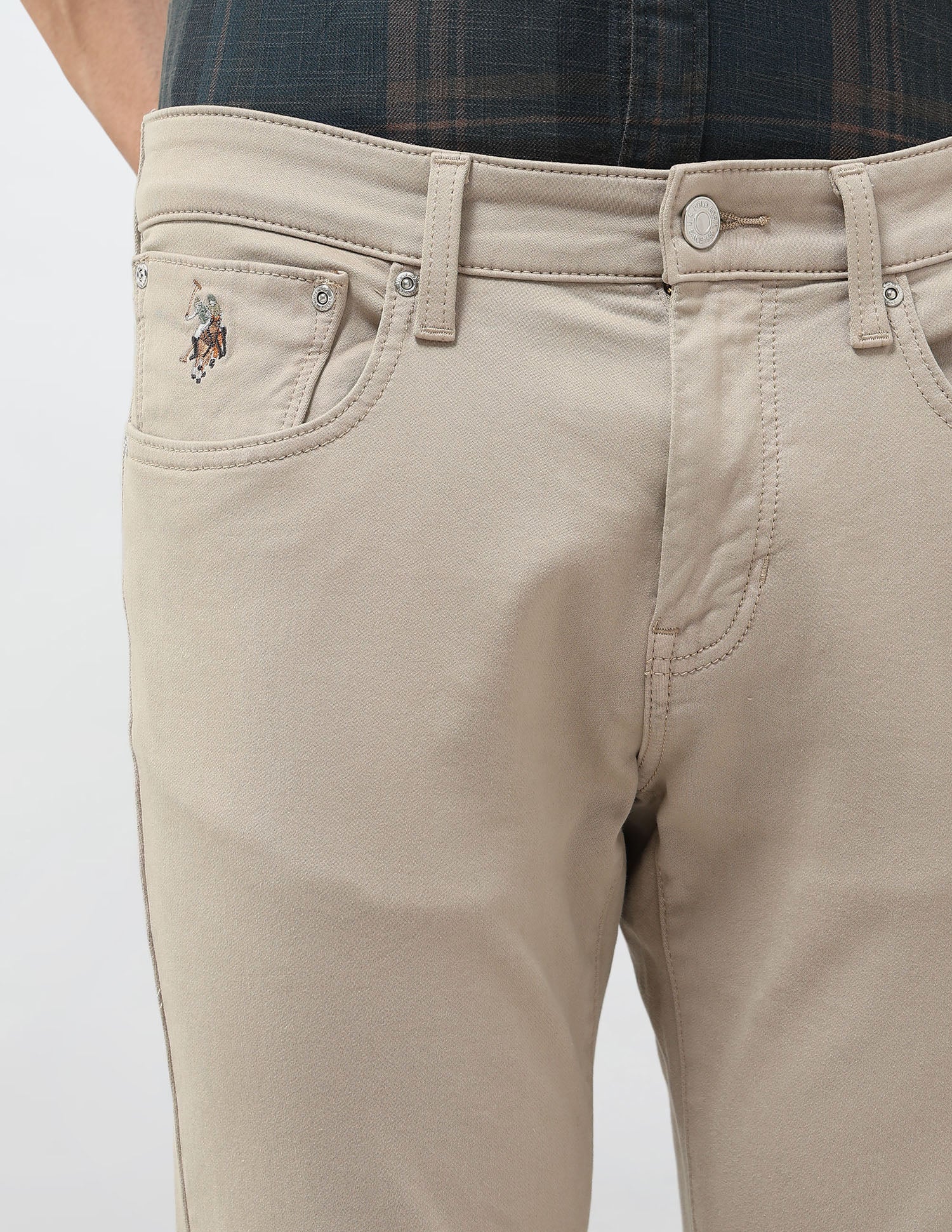 Brandon Slim Tapered Fit Mid Rise Jeans Beige - U.S. POLO ASSN. | Large