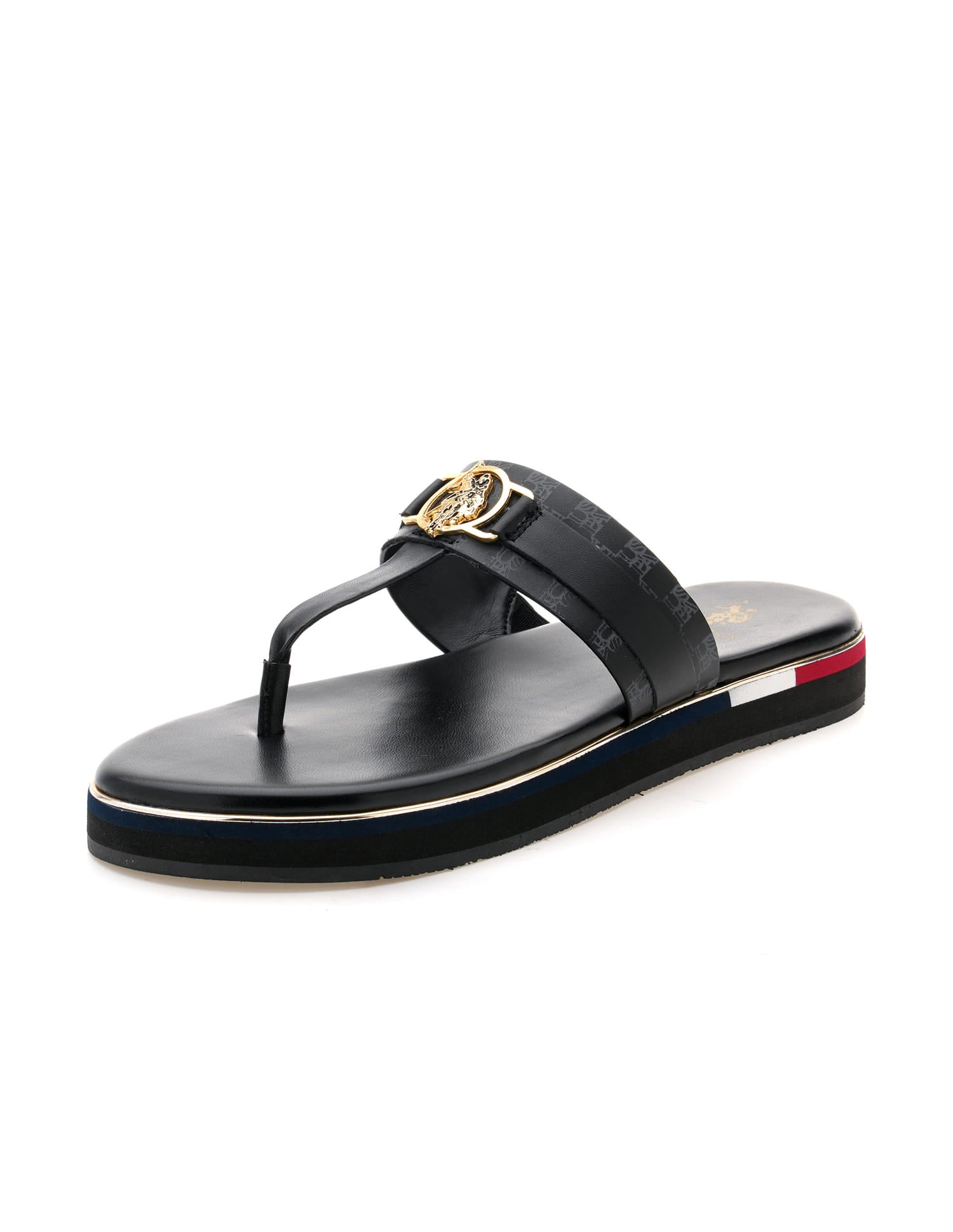 Women Abigail Flat Sandals Black - U.S. Polo Assn. India | Large