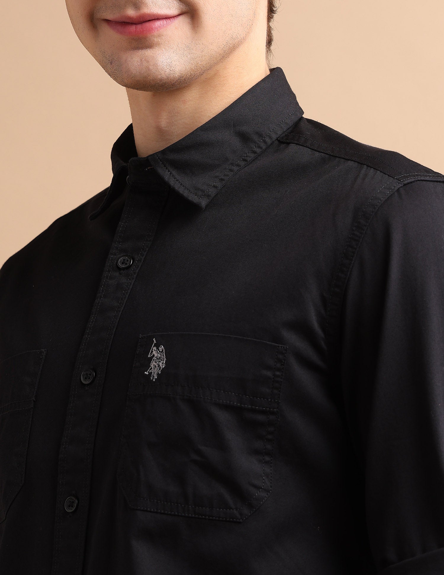 Utility Twill Shirt Black - U.S. POLO ASSN. | Large