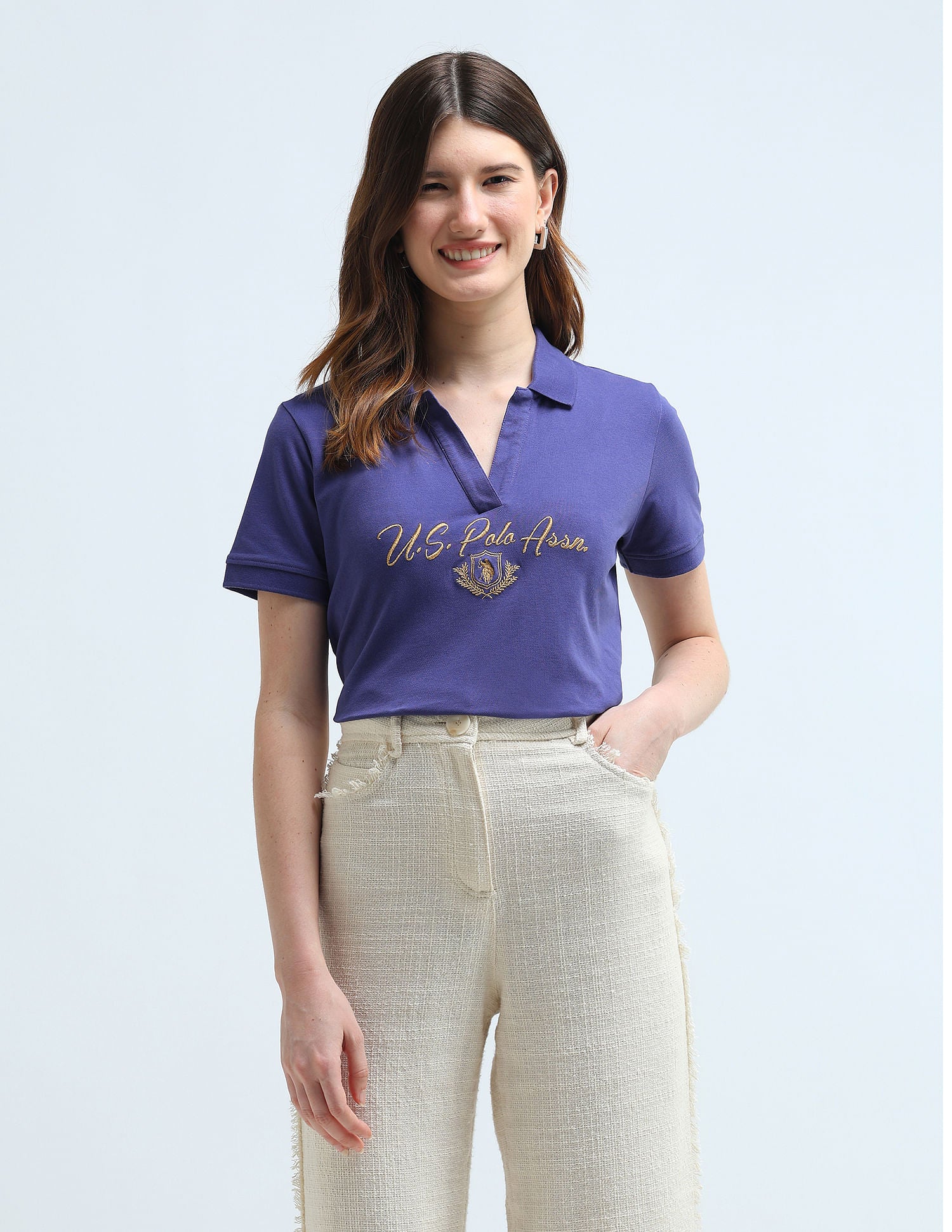 Brand Embroidered Regular Polo Shirt Blue - U.S. Polo Assn. India | Large