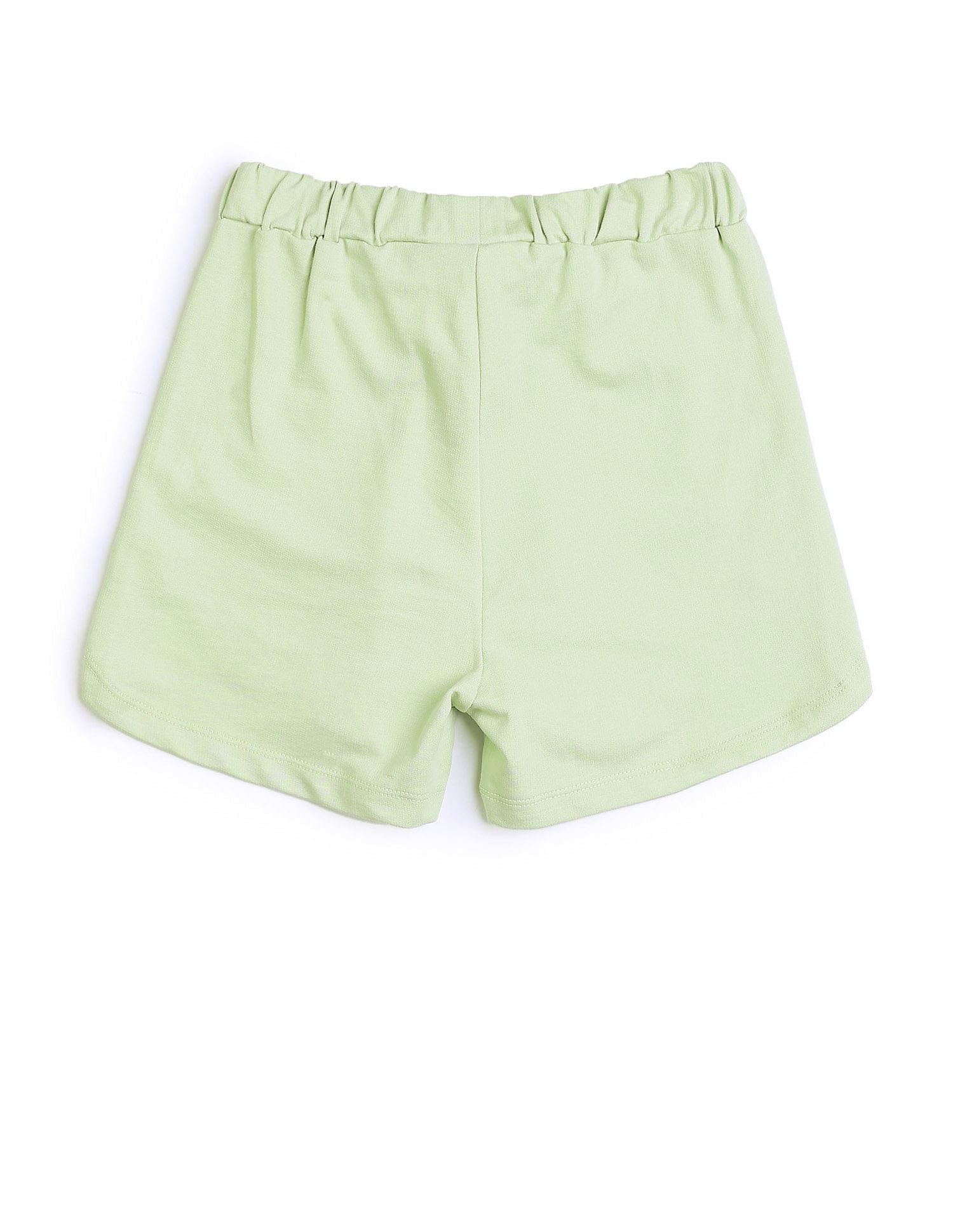Girls Solid Regular Fit Shorts Light Green - U.S. POLO ASSN. | Large