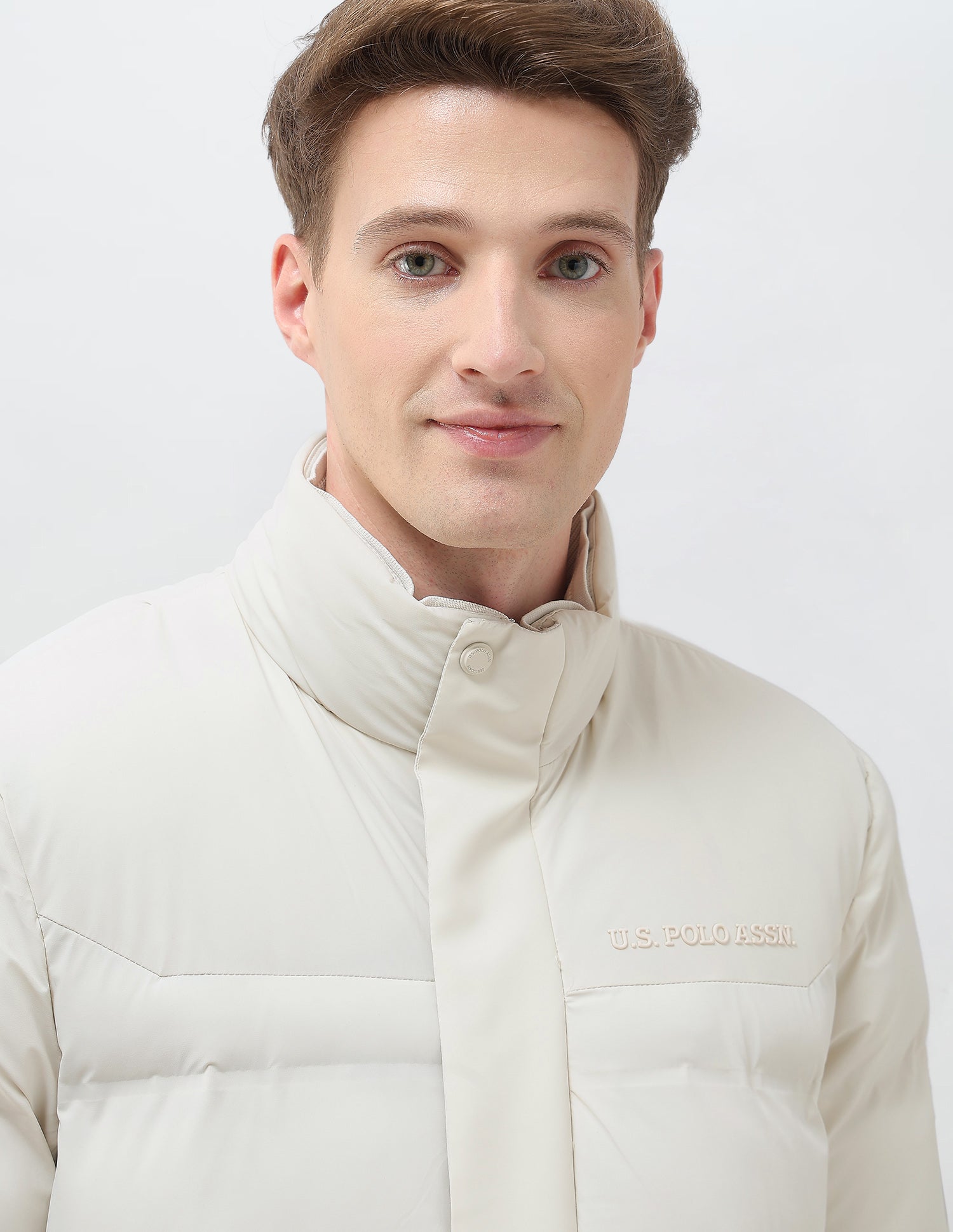 High Neck Regular Fit Smartheat Jacket Beige - U.S. POLO ASSN. | Large