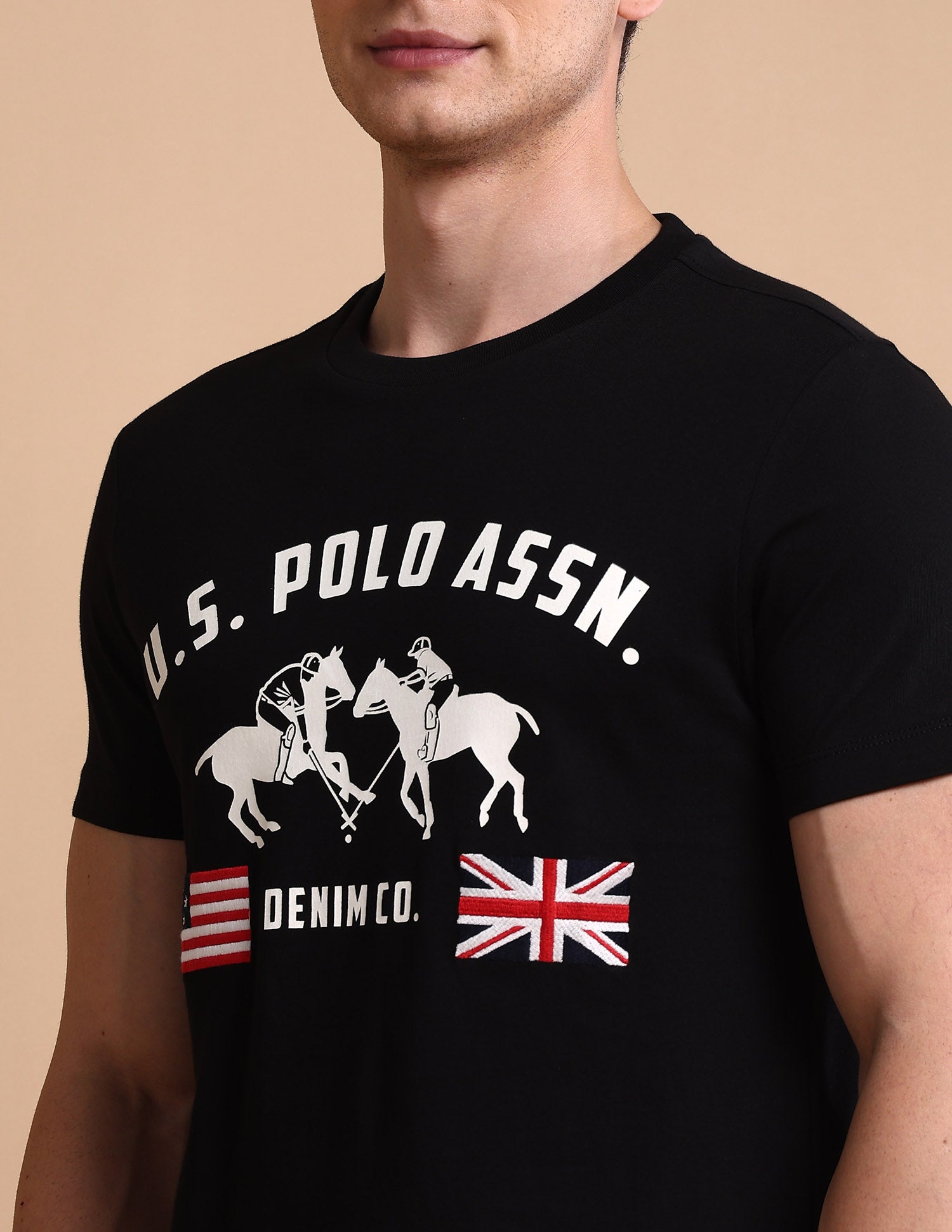 Brand Printed Muscle Fit T-Shirt Black - U.S. POLO ASSN. | Large