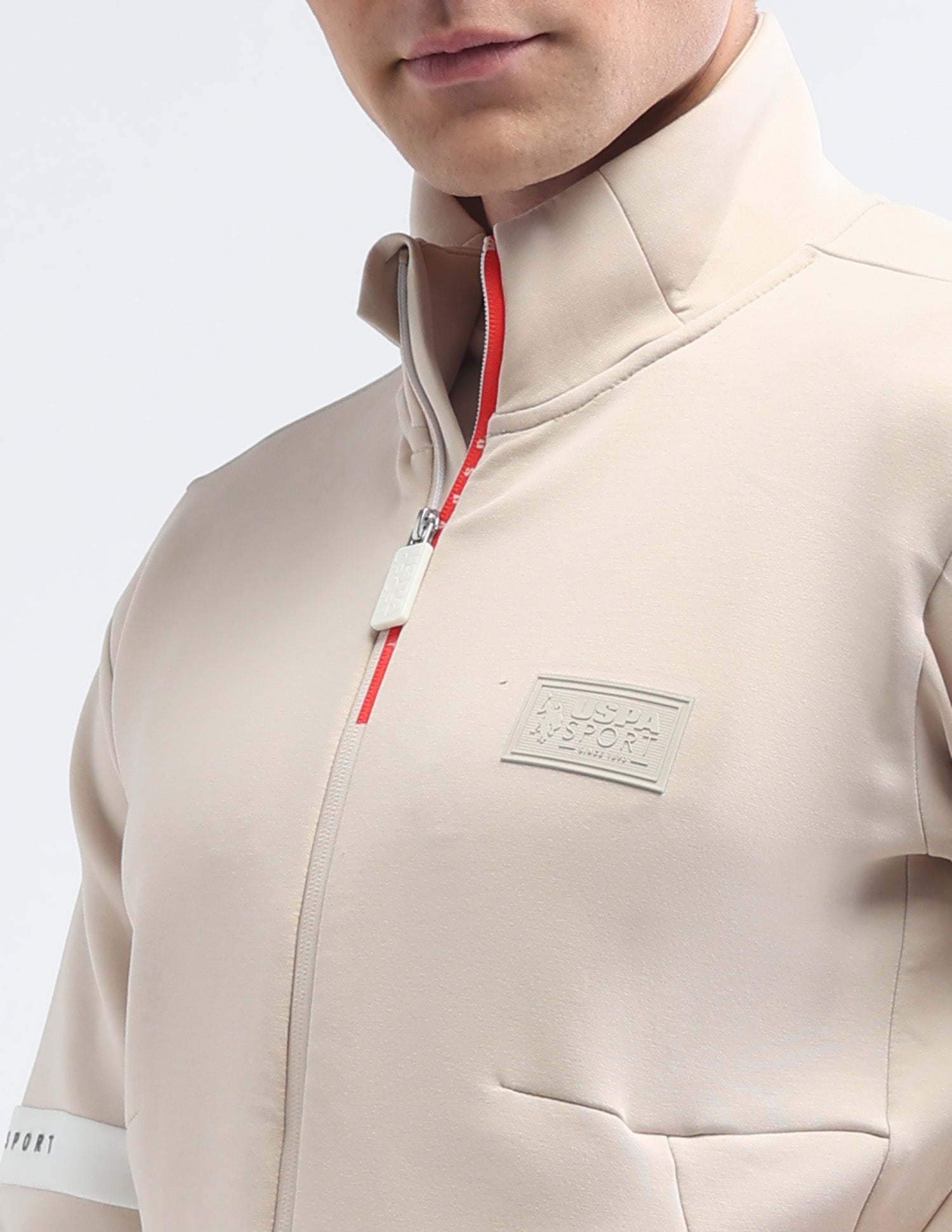 Solid Regular Fit Gorpcore Sweatshirt Beige - U.S. Polo Assn. India | Large