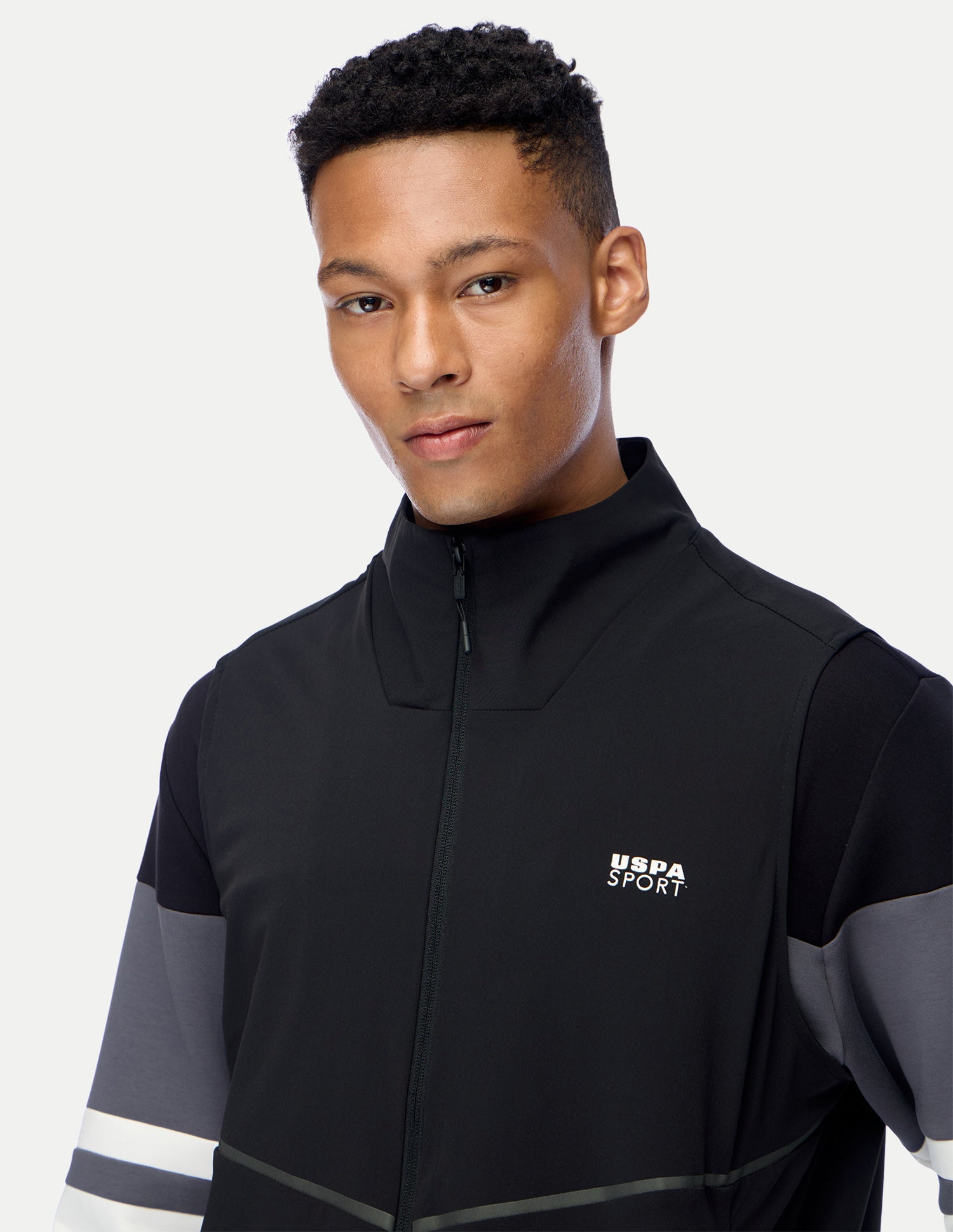 Solid Regular Fit Active Jacket Black - U.S. Polo Assn. India | Large