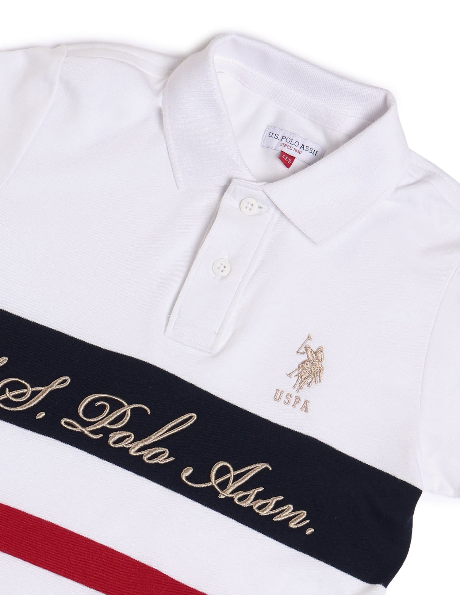 Boys Colourblock Regular Fit Polo Shirt White - U.S. POLO ASSN. | Large