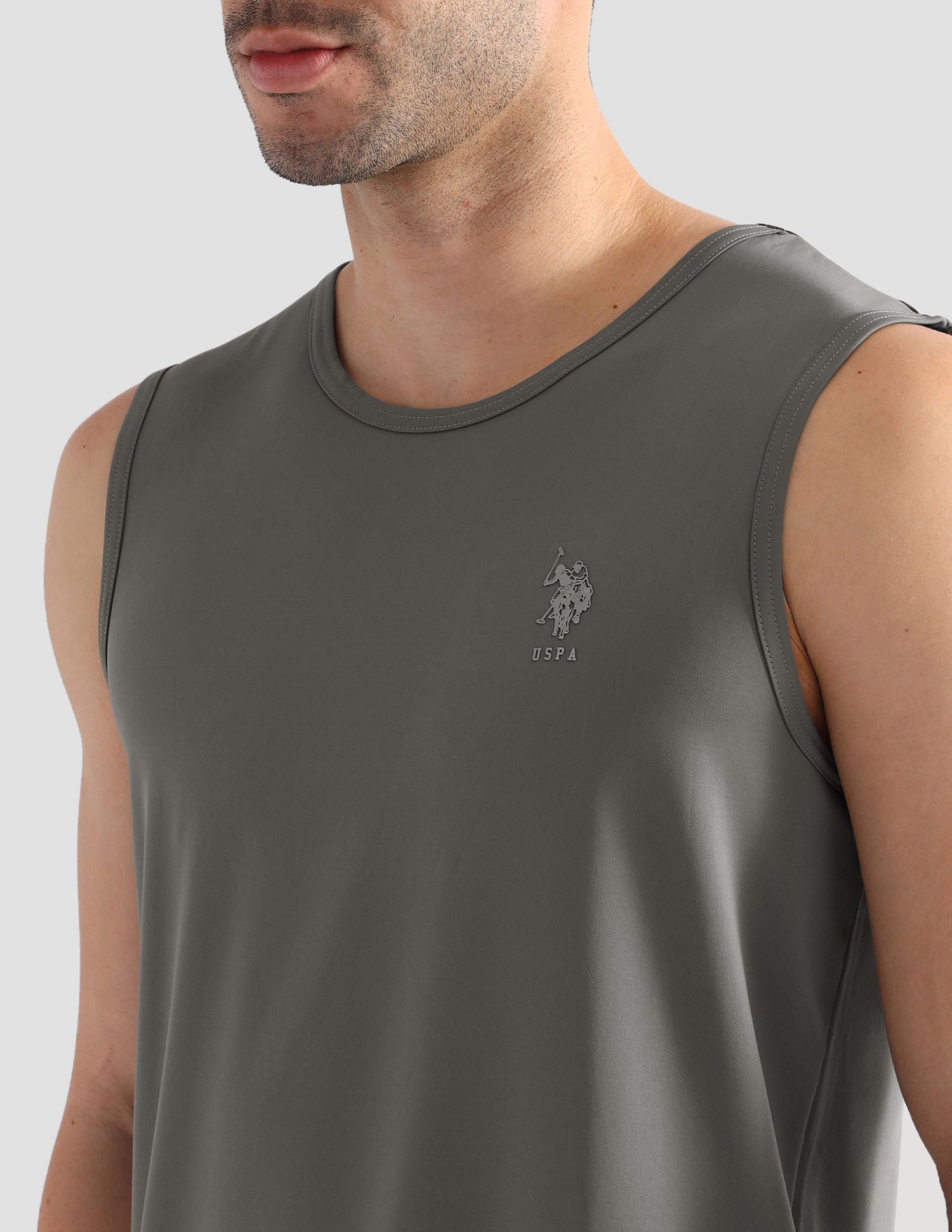 Solid Cotton OEV07 Vest - Pack Of 1 Grey - U.S. POLO ASSN. | Large