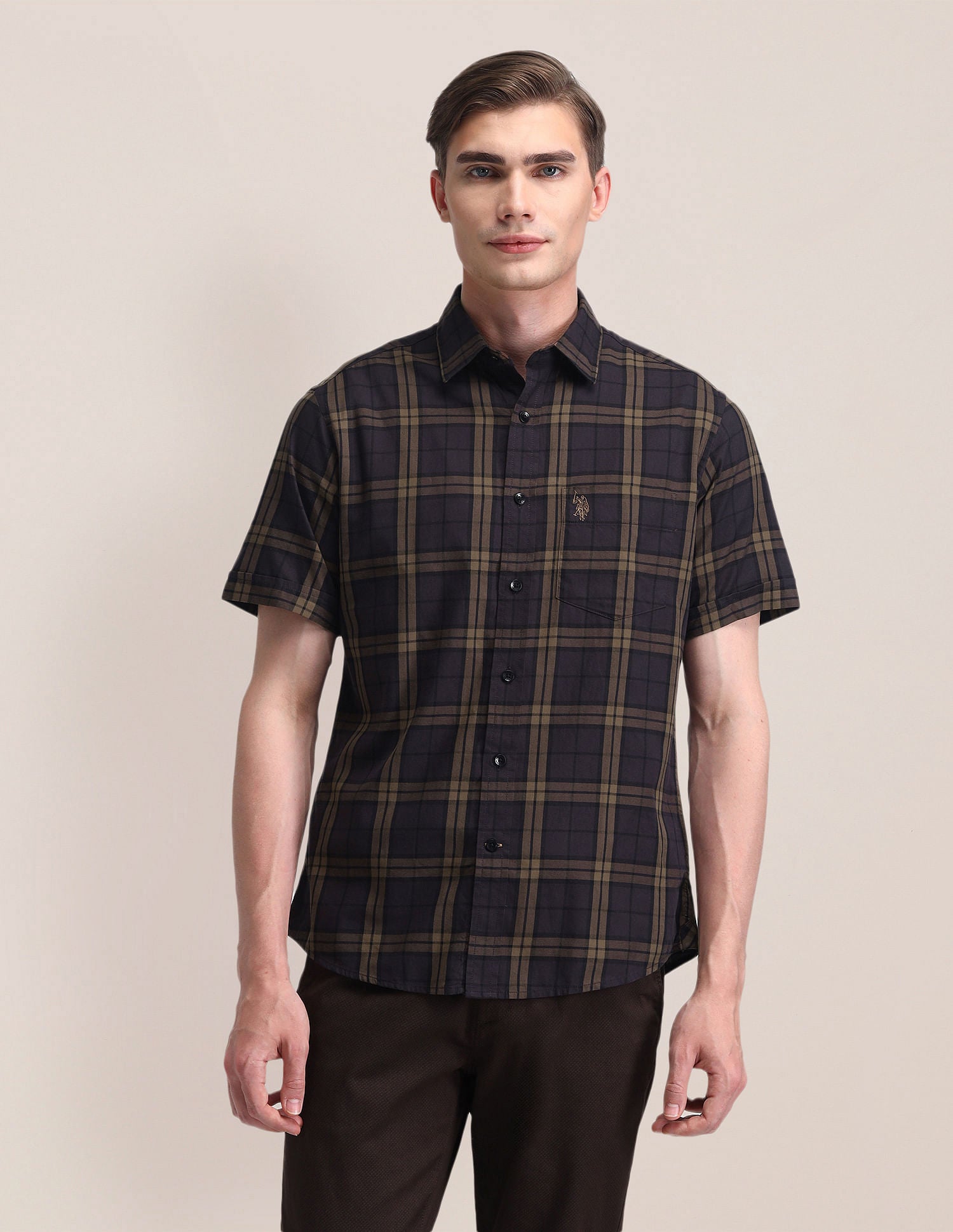 Tartan Check Tailored Fit Shirt Wine - U.S. Polo Assn. India | Large