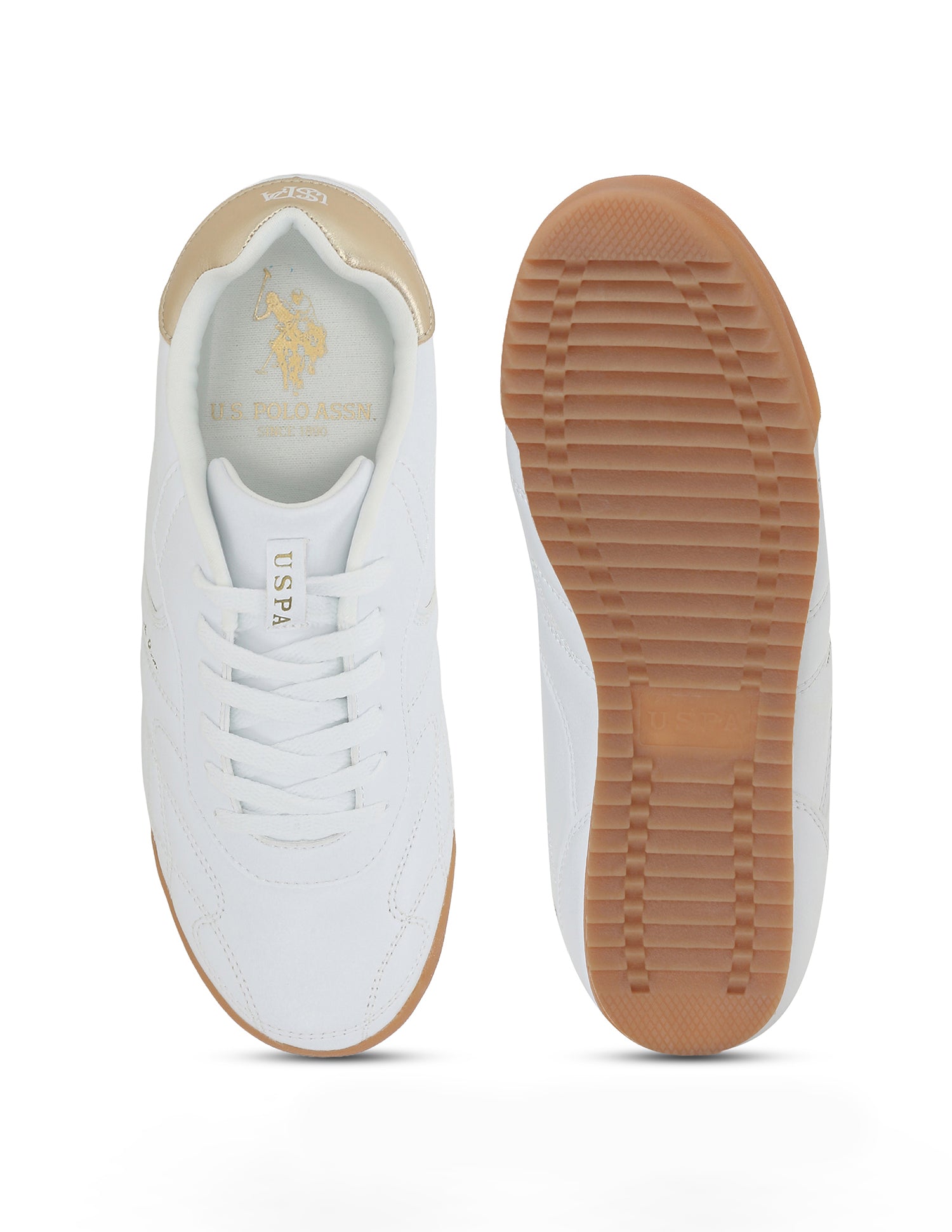 U.S. Polo Assn. Women Bruna Round Toe Casual Sneakers White - U.S. POLO ASSN. | Large