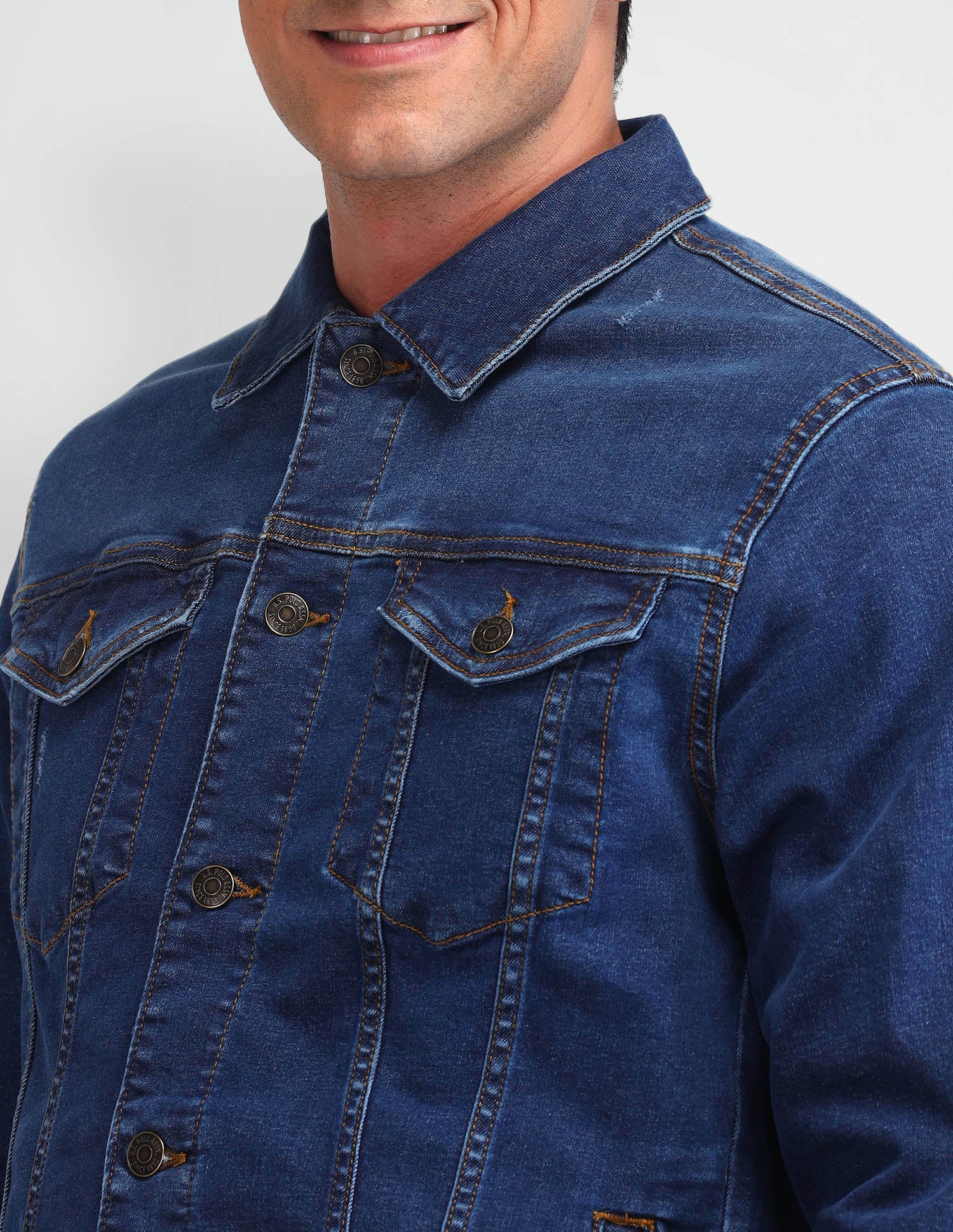 Solid Classic Fit Jacket Blue - U.S. Polo Assn. India | Large
