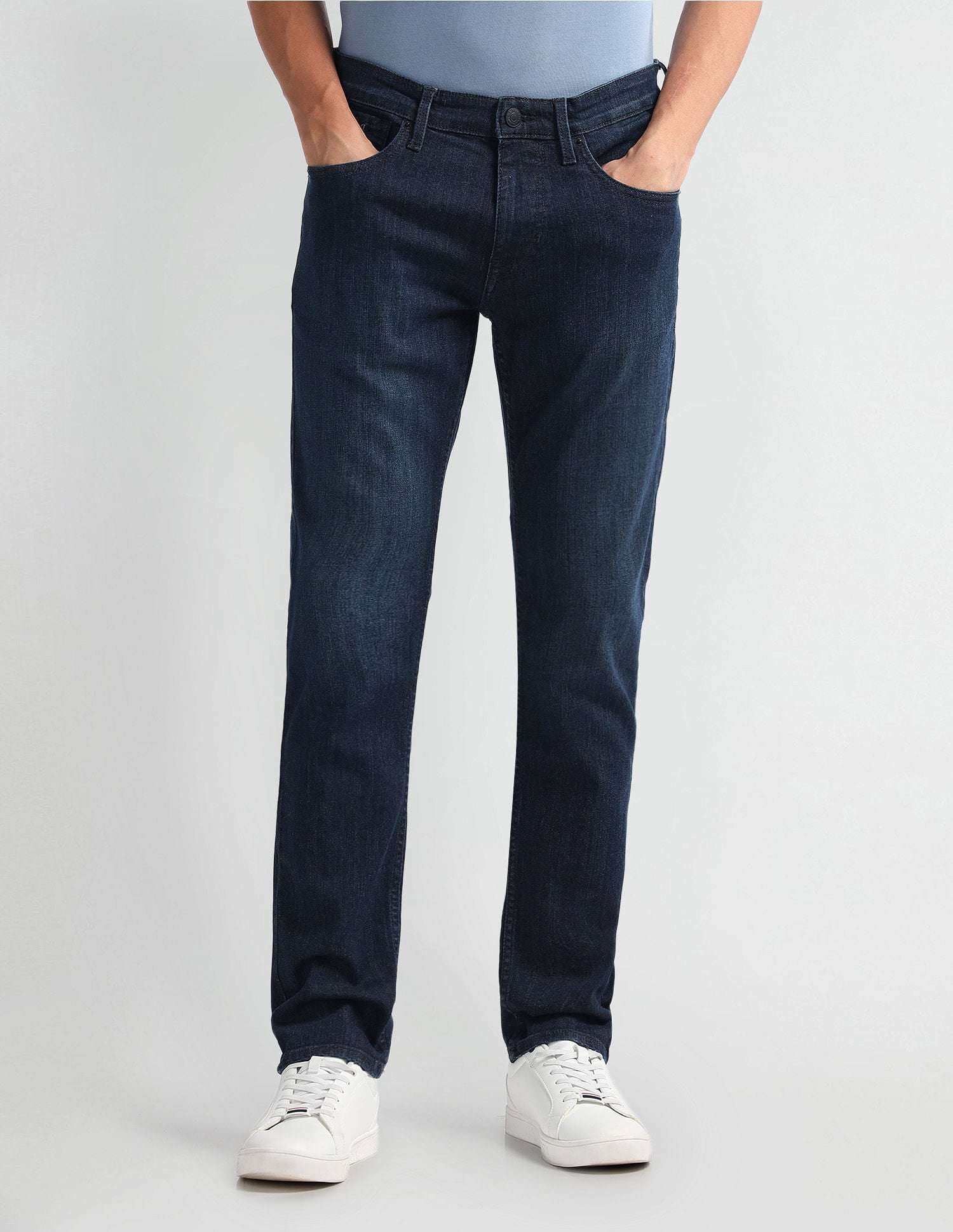 Brandon Slim Tapered Fit Mid Rise Jeans Blue - U.S. Polo Assn. India | Large