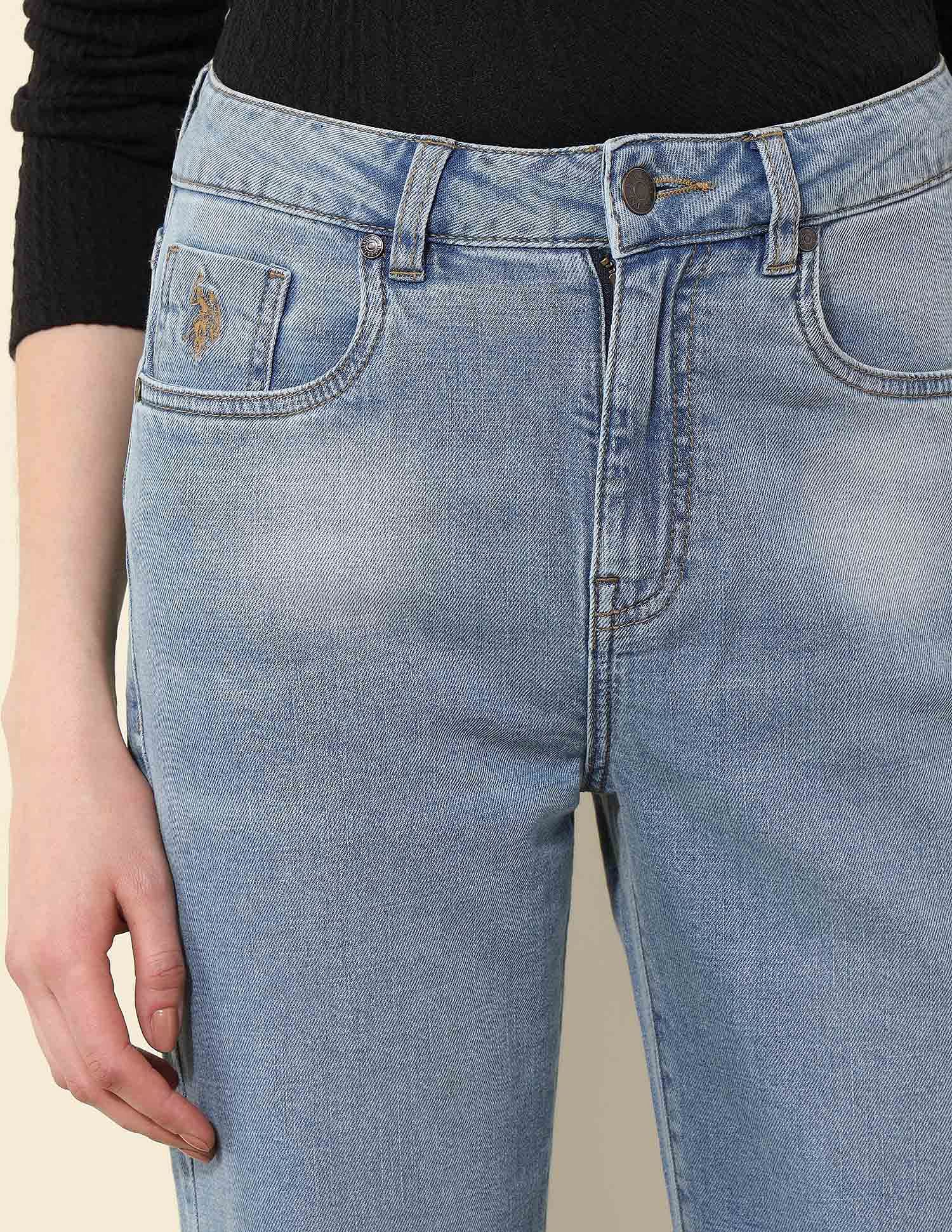 High Rise Straight Fit Jeans Blue - U.S. Polo Assn. India | Large