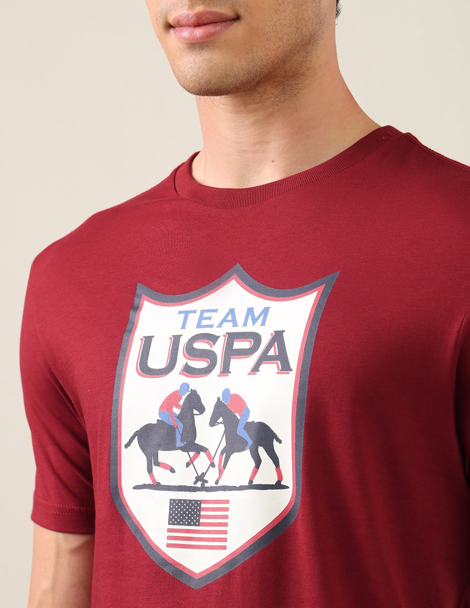 Graphic Brand Printed Regular Fit T-Shirt Red - U.S. Polo Assn. India | Large