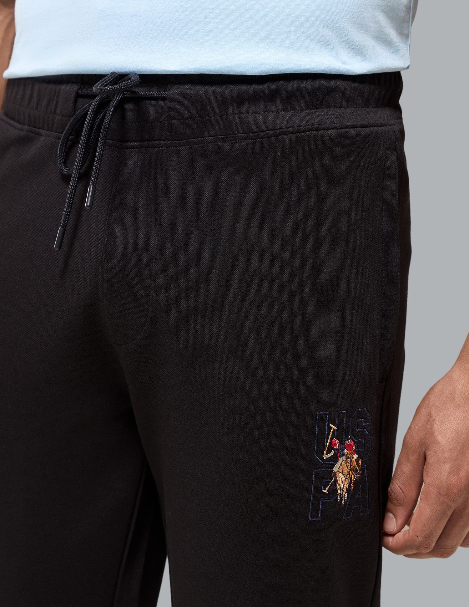 Relaxed Fit Mid Rise OR009 Track Pants Black - U.S. Polo Assn. India | Large