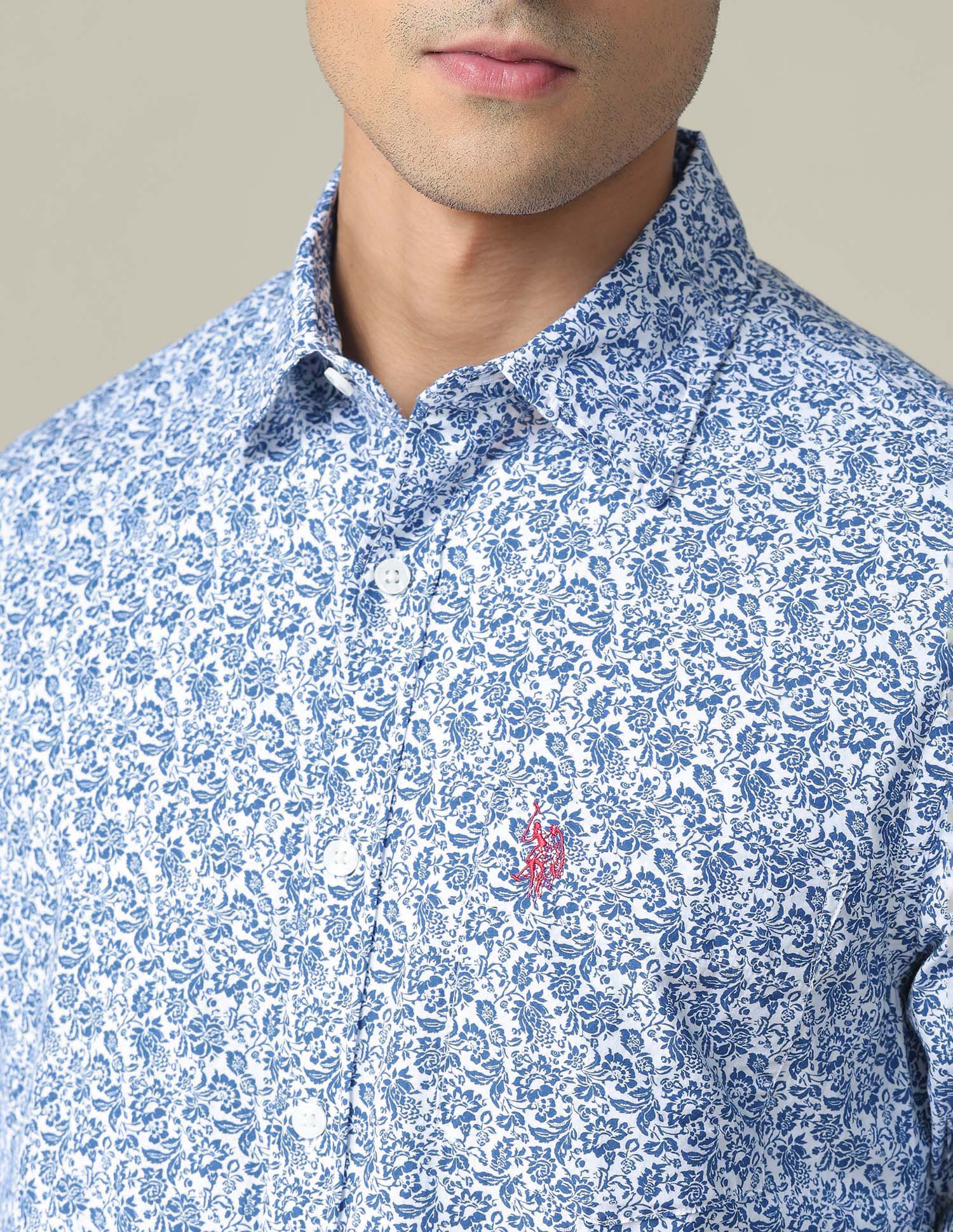 Floral Tailored Shirt Blue - U.S. POLO ASSN. | Large