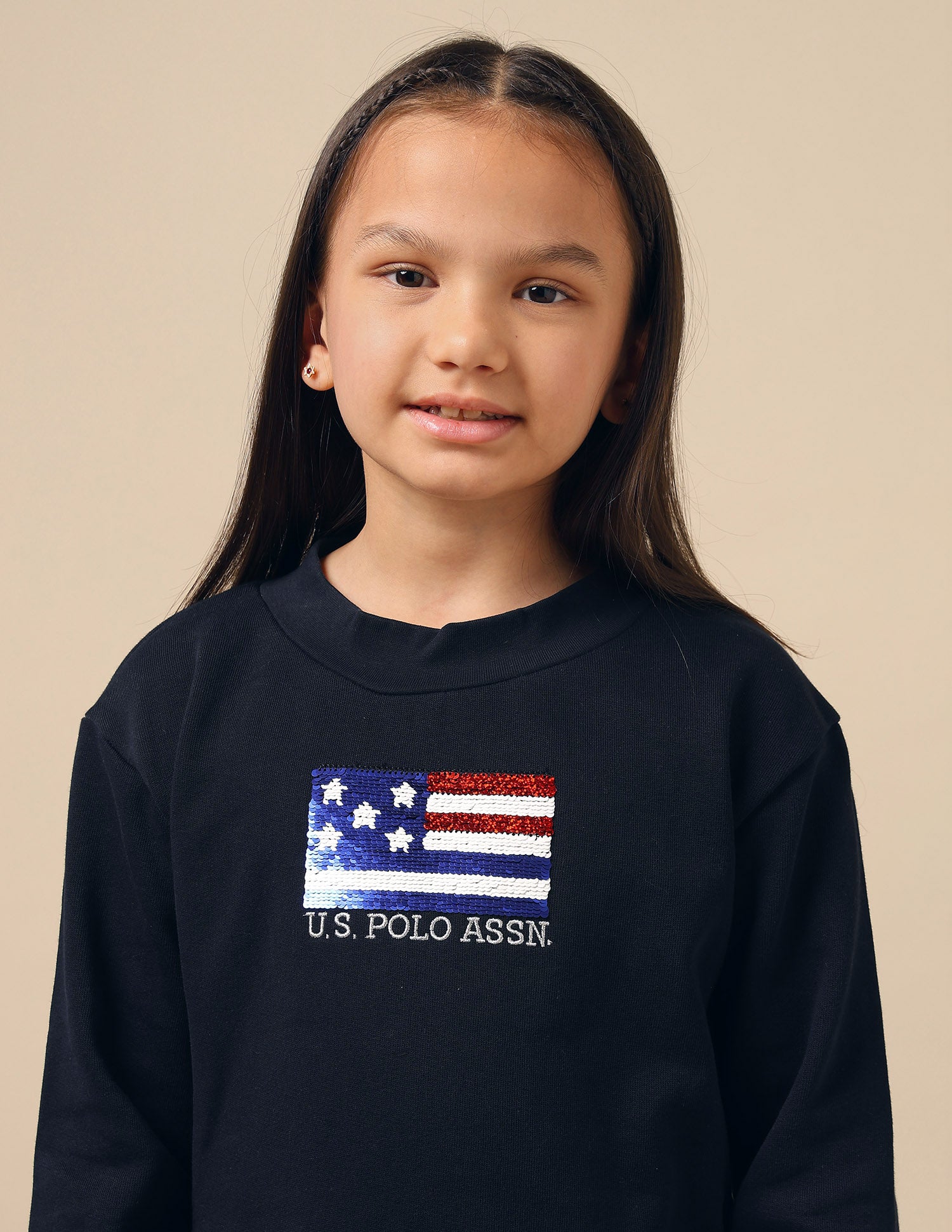 Girls Flip Sequin Sweat Dress Navy - U.S. POLO ASSN. | Large