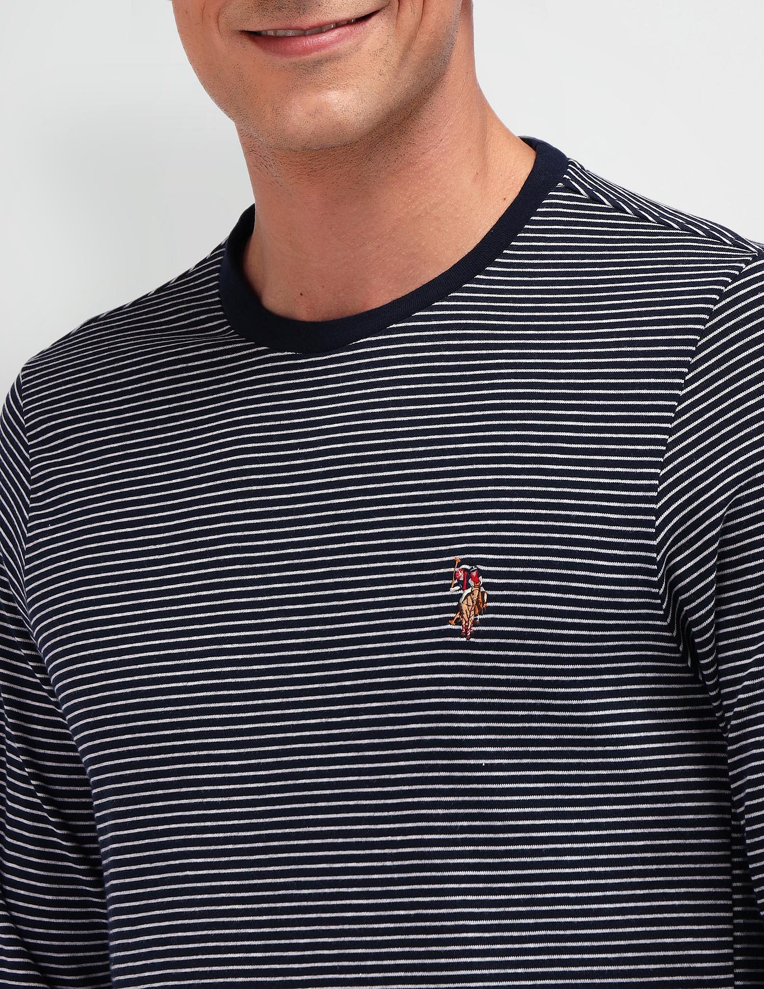 Muscle Fit Striped T-Shirt Navy - U.S. POLO ASSN. | Large