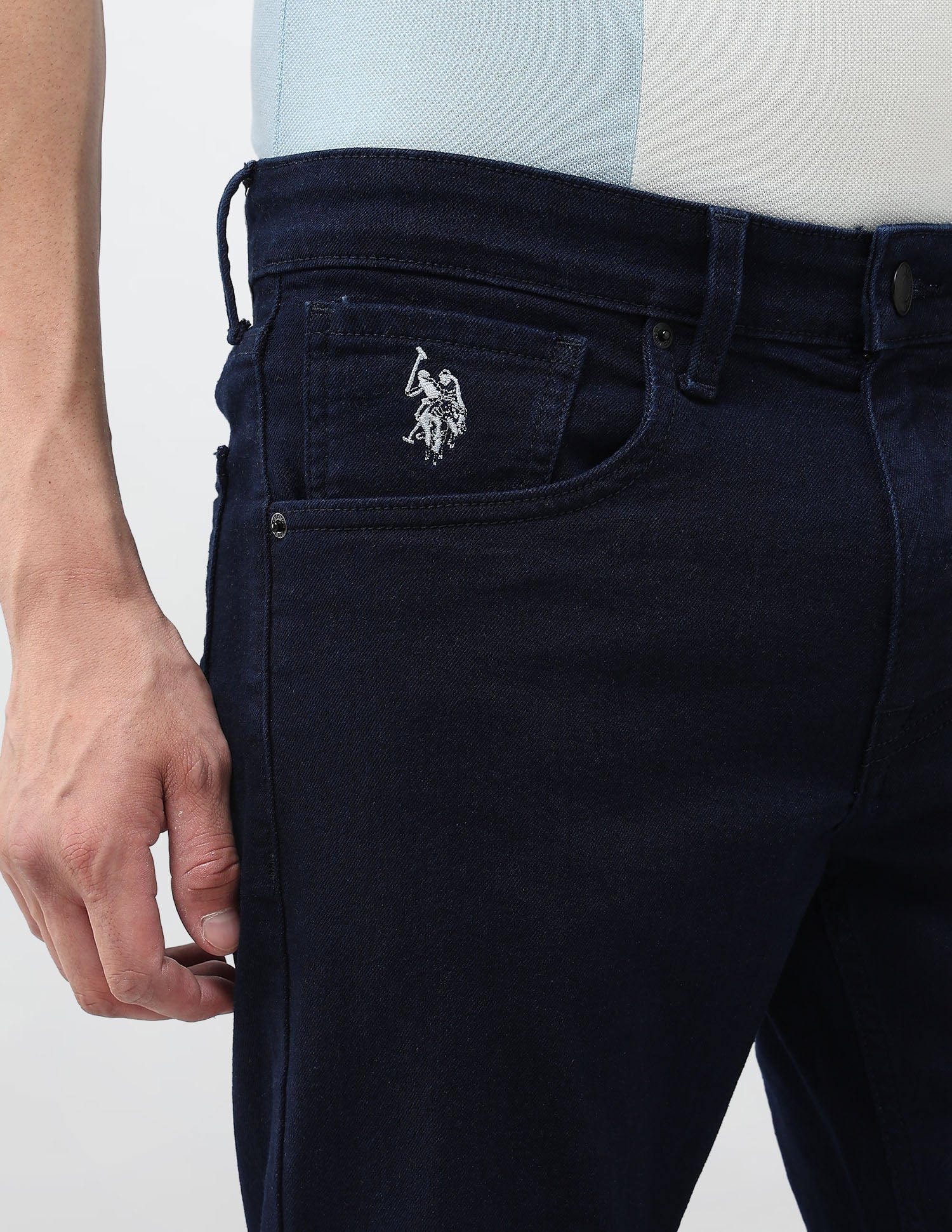 Brandon Slim Tapered Fit Blue Jeans Indigo - U.S. POLO ASSN. | Large